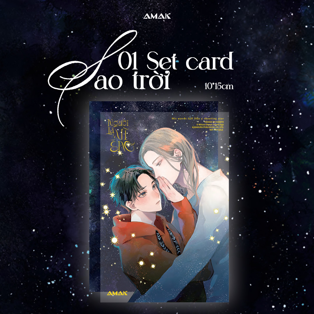 người là vì sao - his words fall like a shooting star - tặng kèm bìa áo rời phủ uv + clearcard + card nền