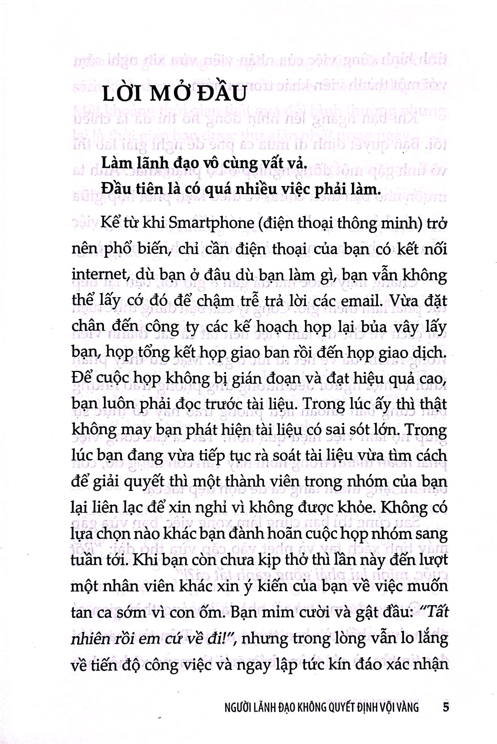 người lãnh đạo không quyết định vội vàng