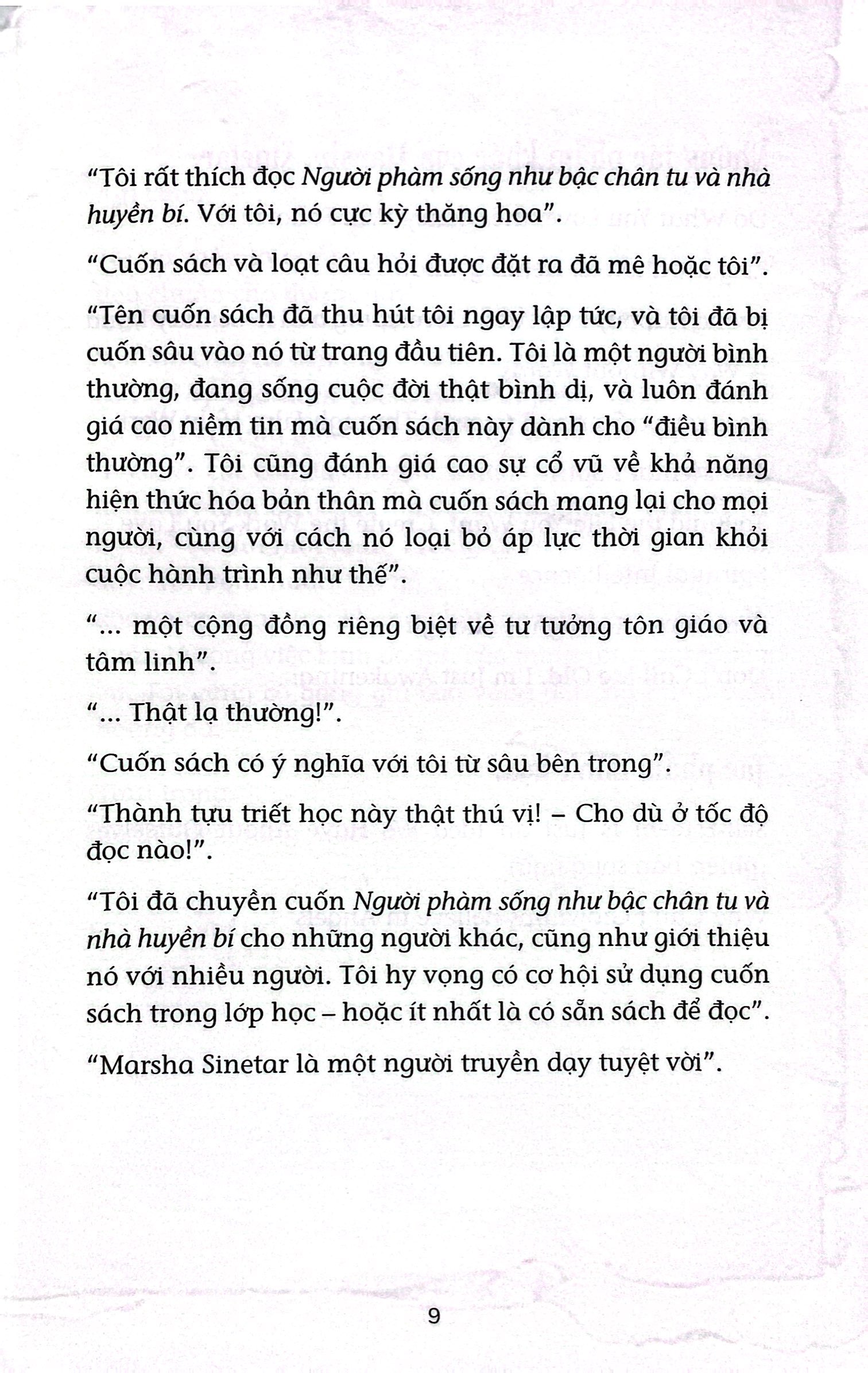 người phàm sống như bậc chân tu và nhà huyền bí