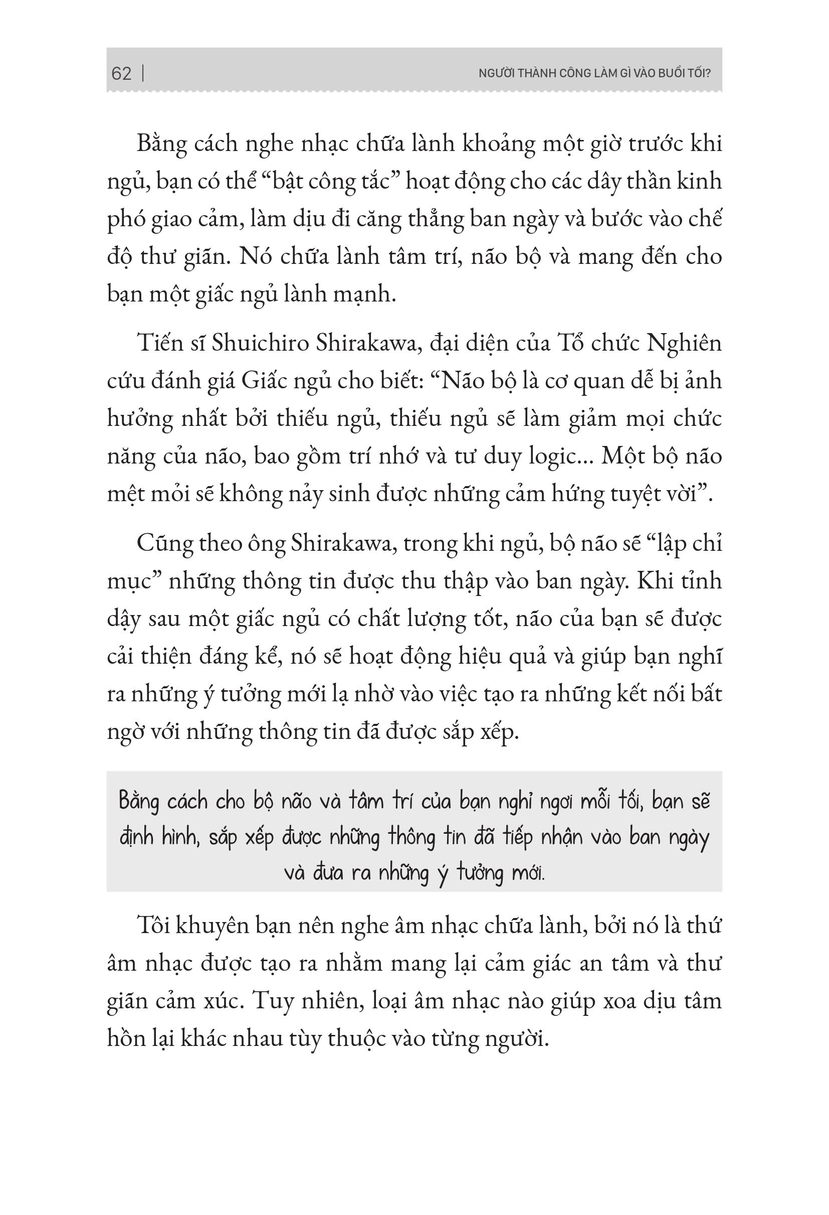 người thành công làm gì vào buổi tối?