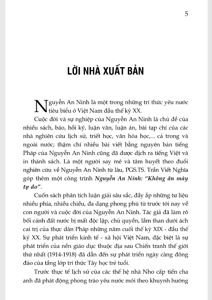 nguyễn an ninh - “không ăn mày tự do”