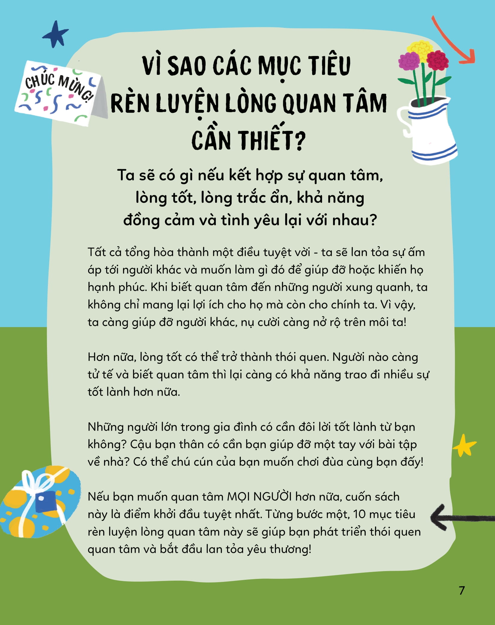 nhà chinh phục tí hon - 10 mục tiêu rèn luyện lòng quan tâm