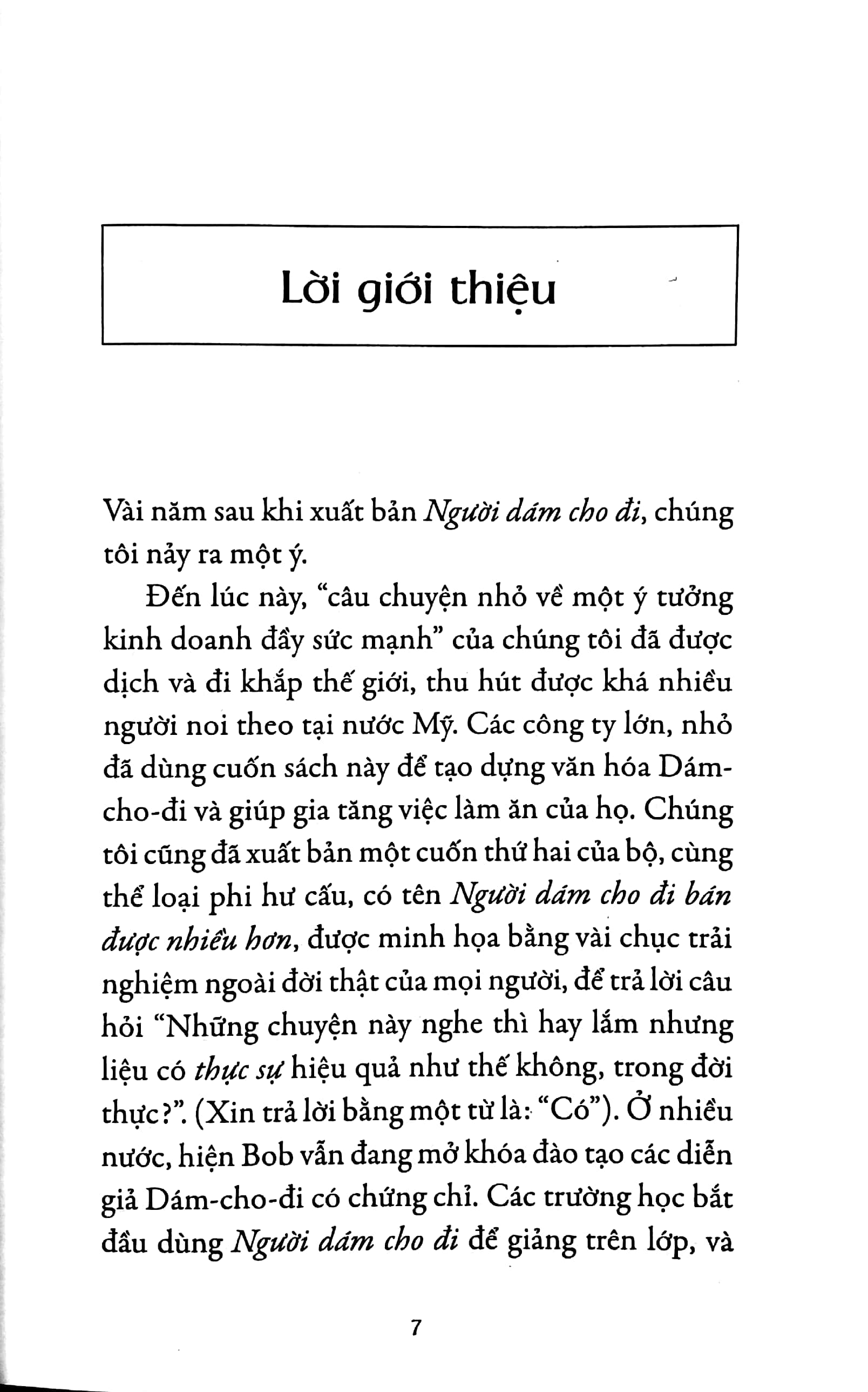 nhà lãnh đạo dám cho đi
