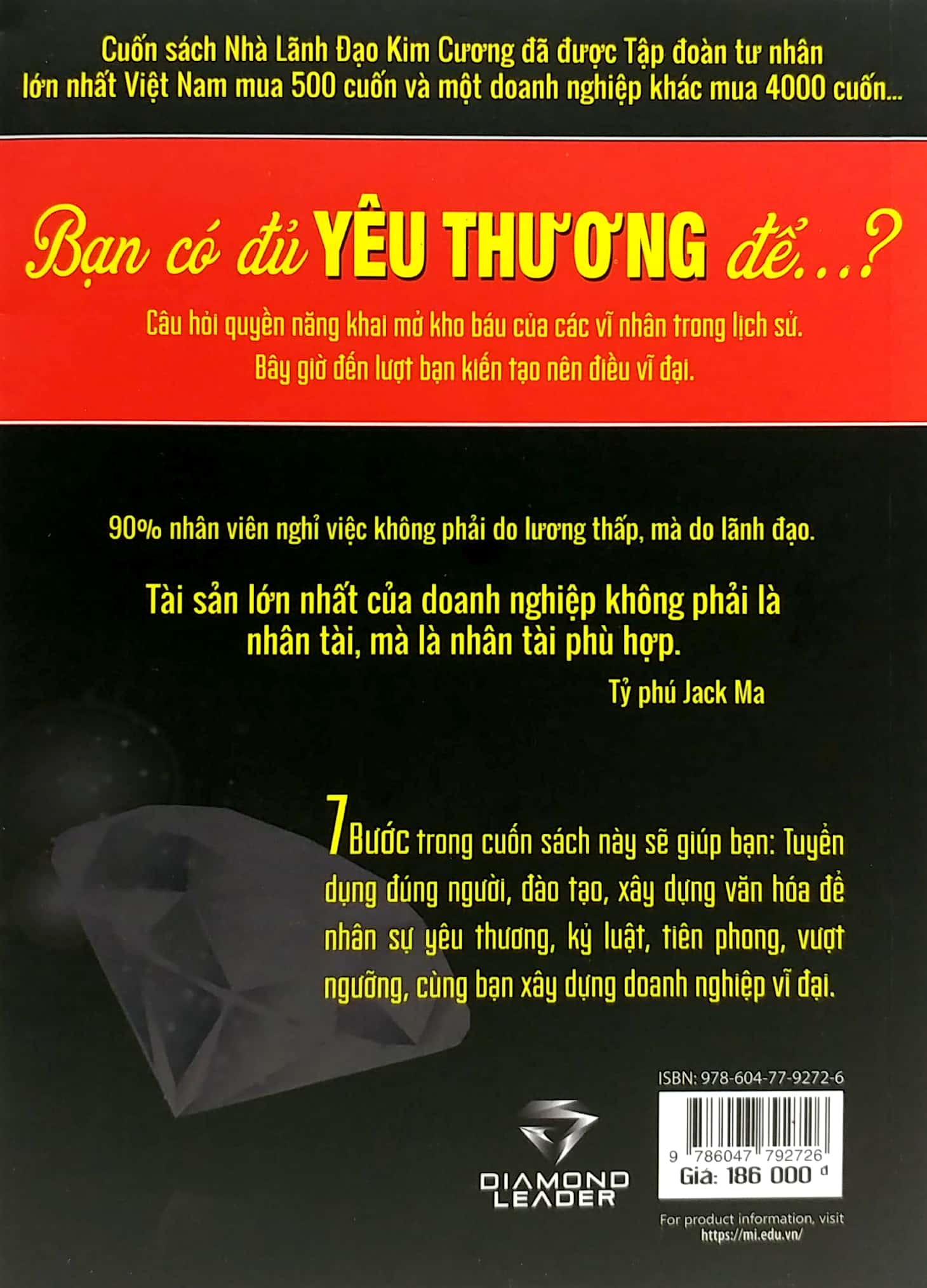 nhà lãnh đạo kim cương (7 bước xây dựng đội ngũ tài năng giúp doanh nghiệp tăng 300% lợi nhuận) - tái bản