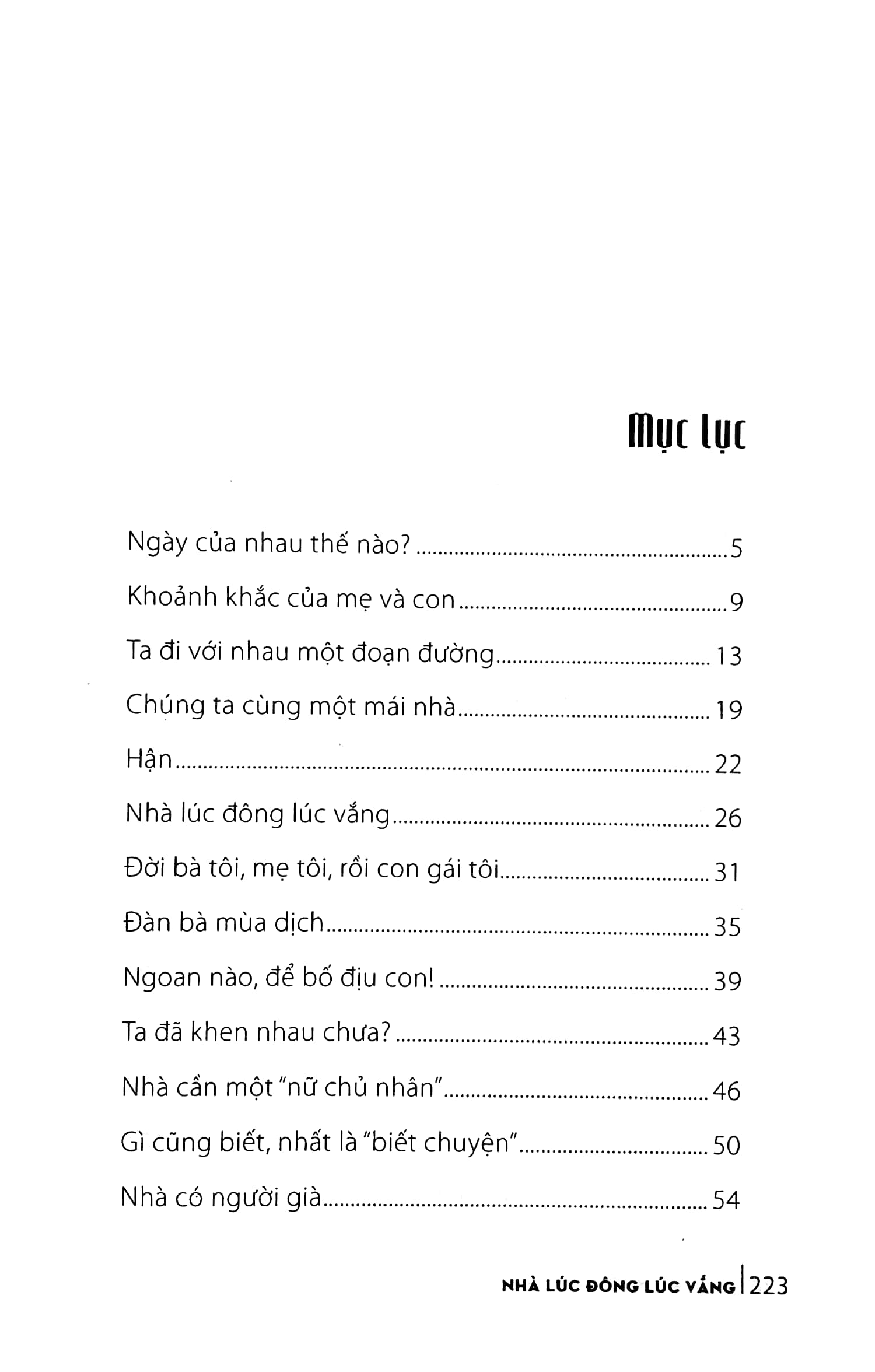 nhà lúc đông lúc vắng