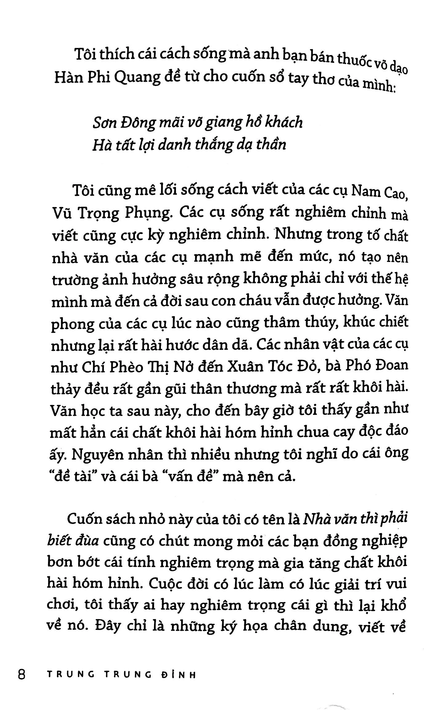 nhà văn thì phải biết đùa - trung trung đỉnh