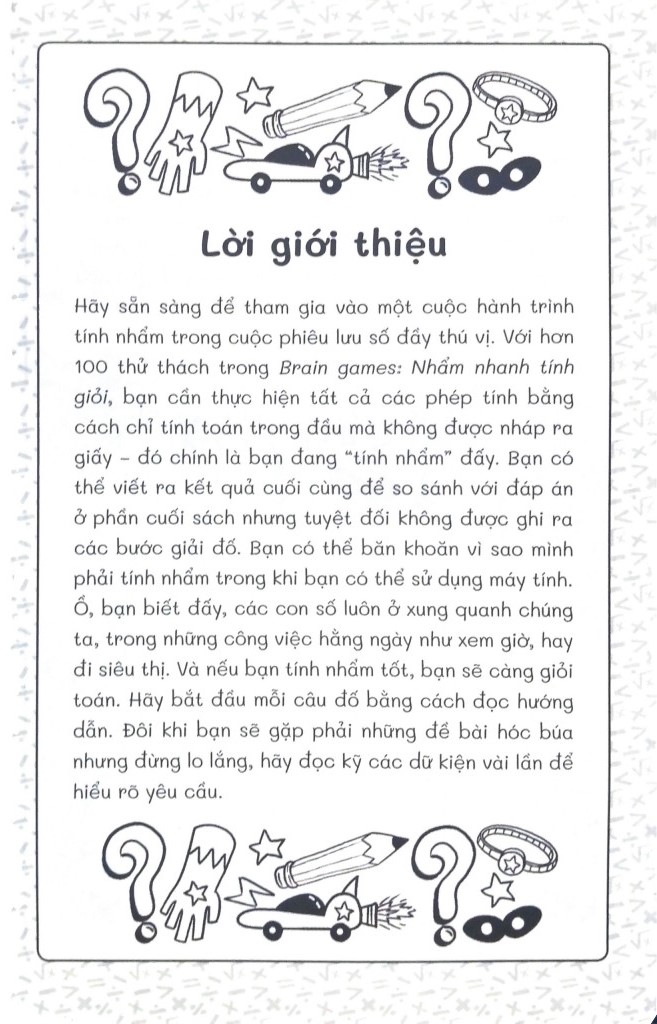 nhẩm nhanh tính giỏi - 100+ thử thách để trẻ yêu toán hơn