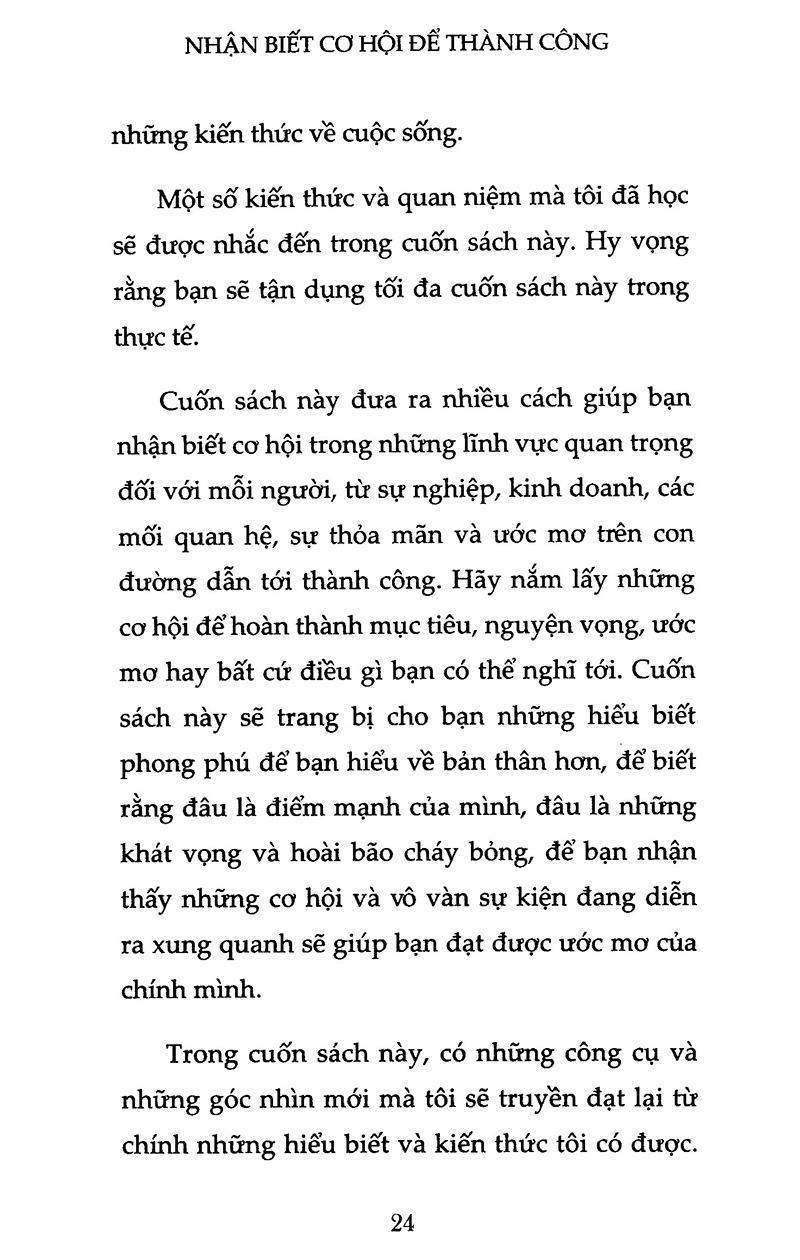 nhận biết cơ hội để thành công