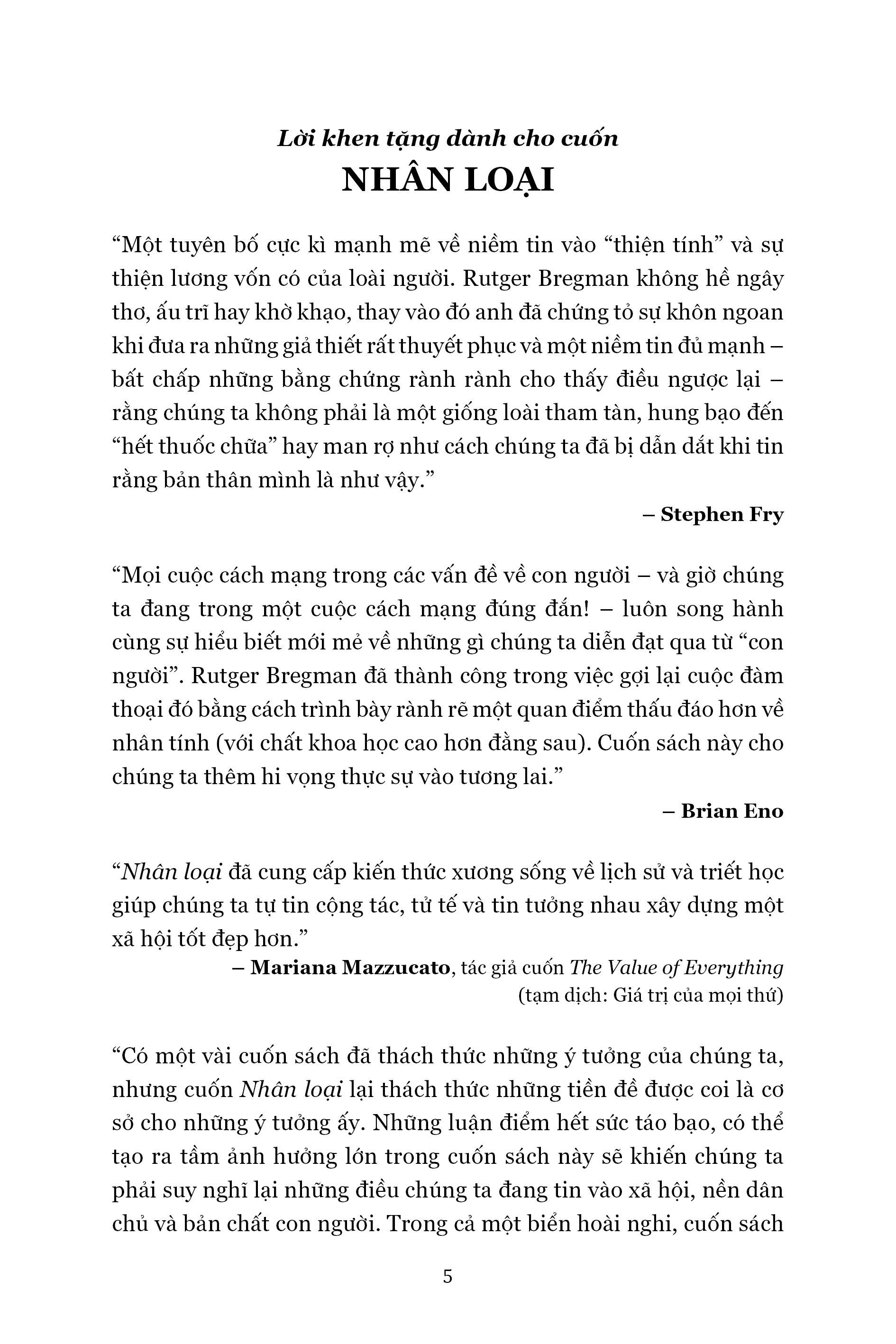 nhân loại - một lịch sử tràn đầy hi vọng