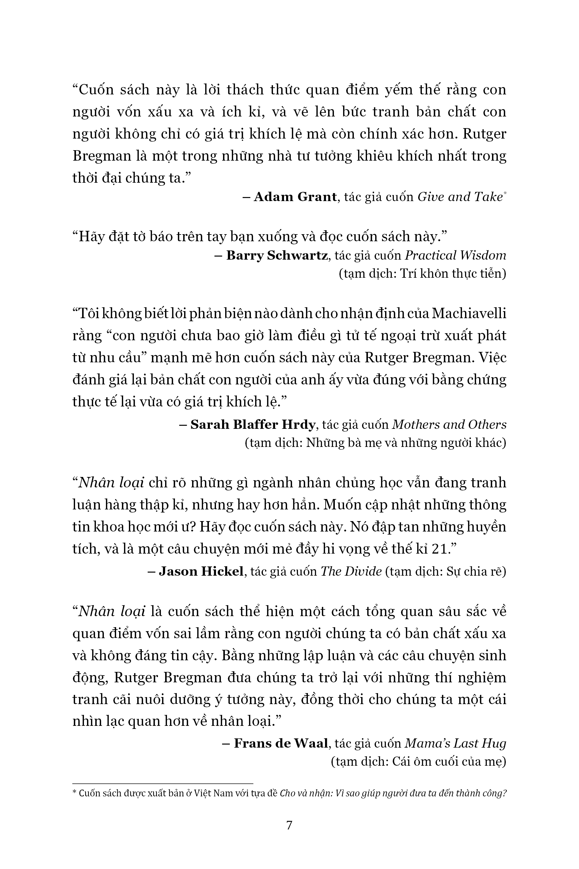 nhân loại - một lịch sử tràn đầy hi vọng