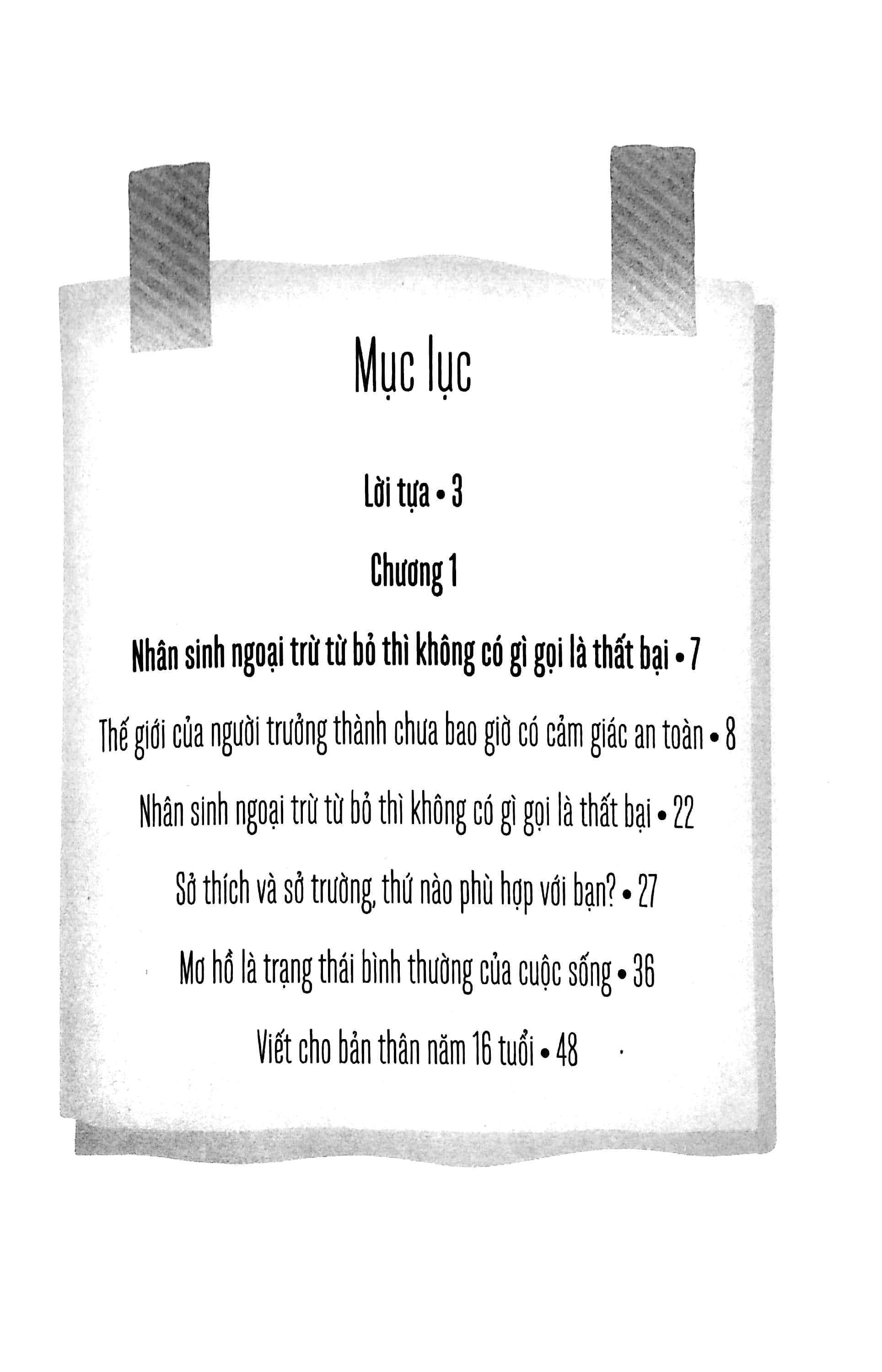 nhân sinh ngoại trừ từ bỏ thì không có gì gọi là thất bại