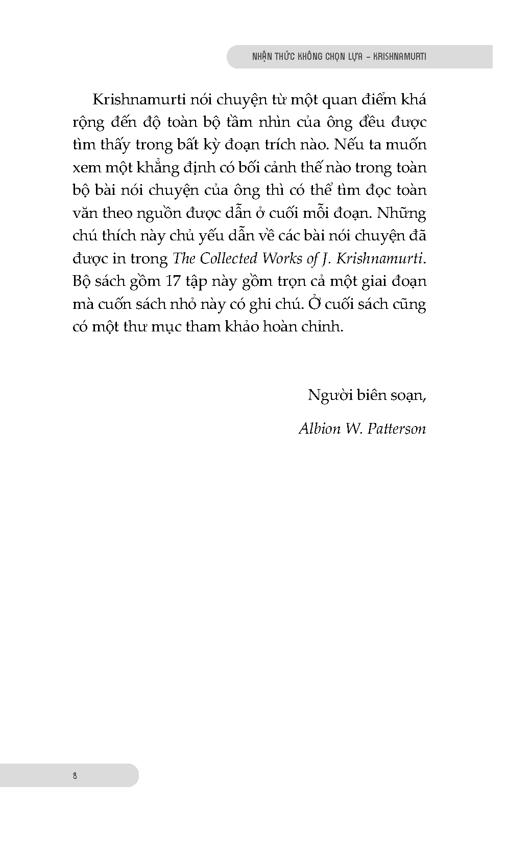 nhận thức không chọn lựa - vượt qua rào cản ý nghĩ và ngôn từ