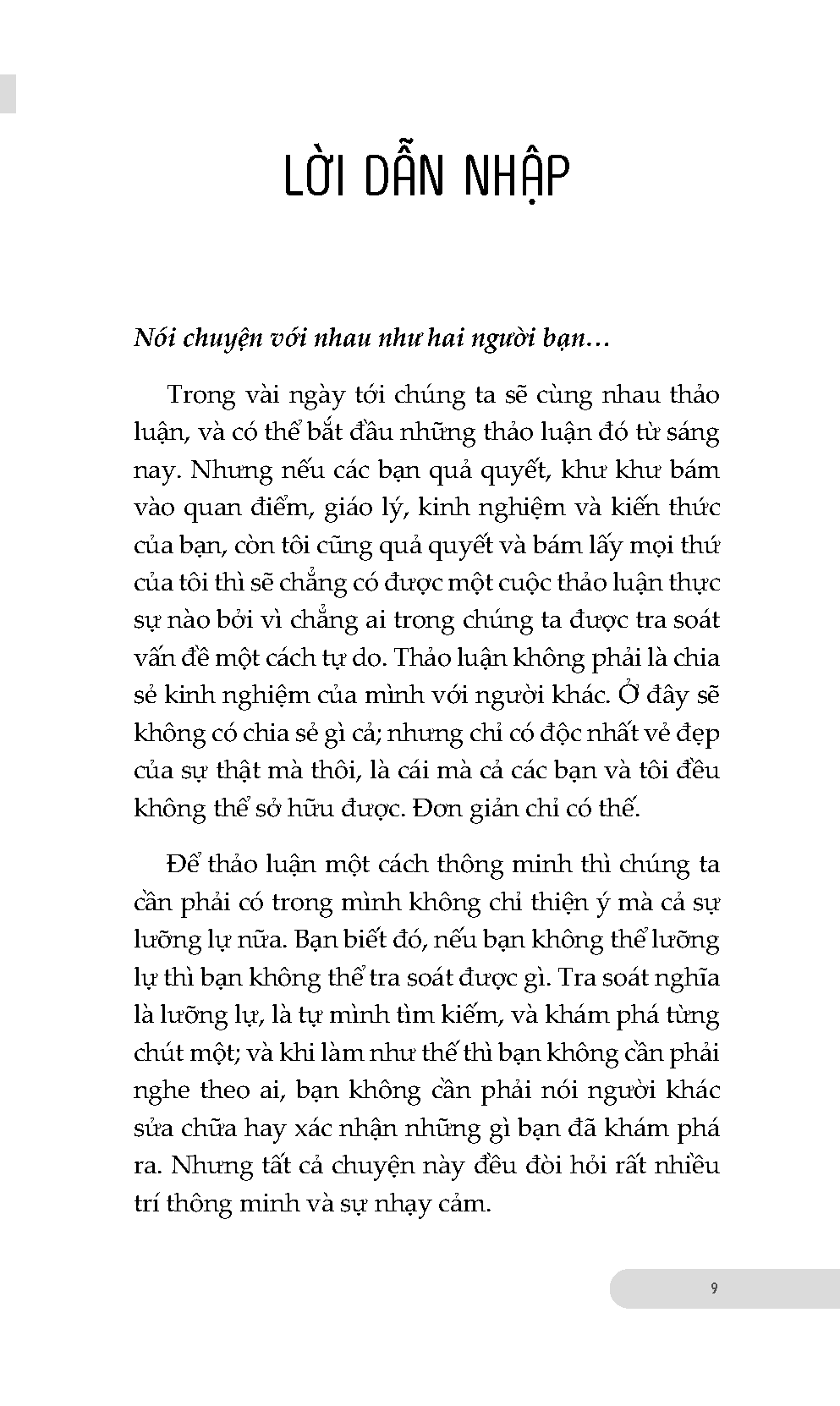 nhận thức không chọn lựa - vượt qua rào cản ý nghĩ và ngôn từ