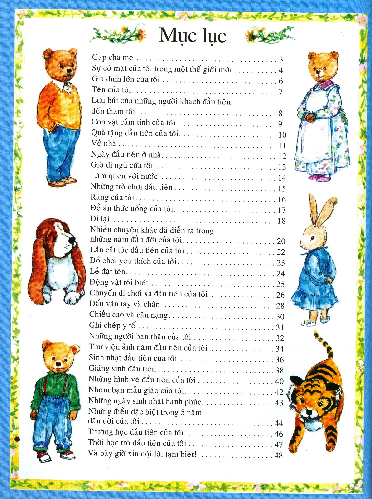 nhật ký 5 năm đầu đời của bé