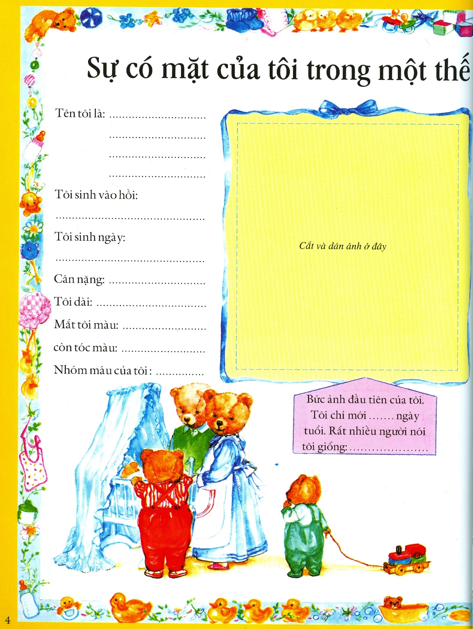 nhật ký 5 năm đầu đời của bé