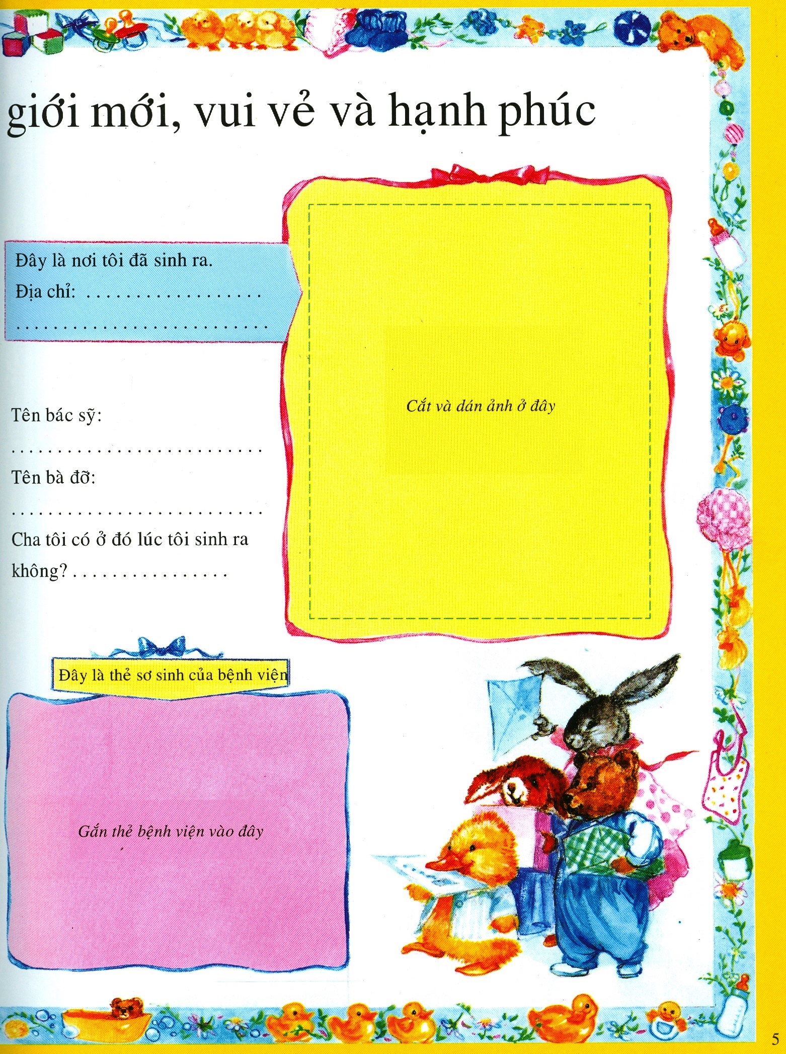 nhật ký 5 năm đầu đời của bé