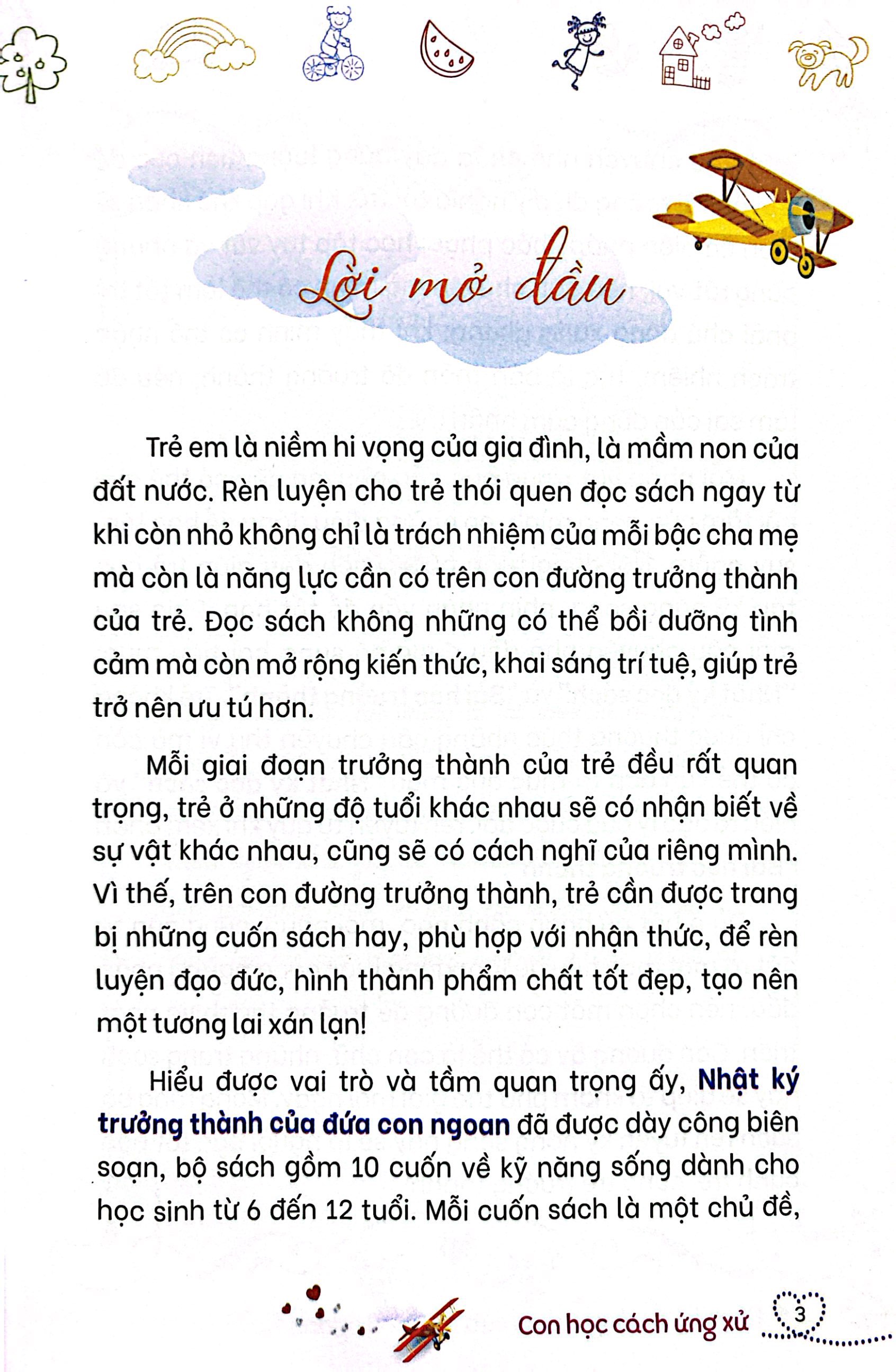 nhật ký trưởng thành của đứa con ngoan - con học cách ứng xử (tái bản 2022)