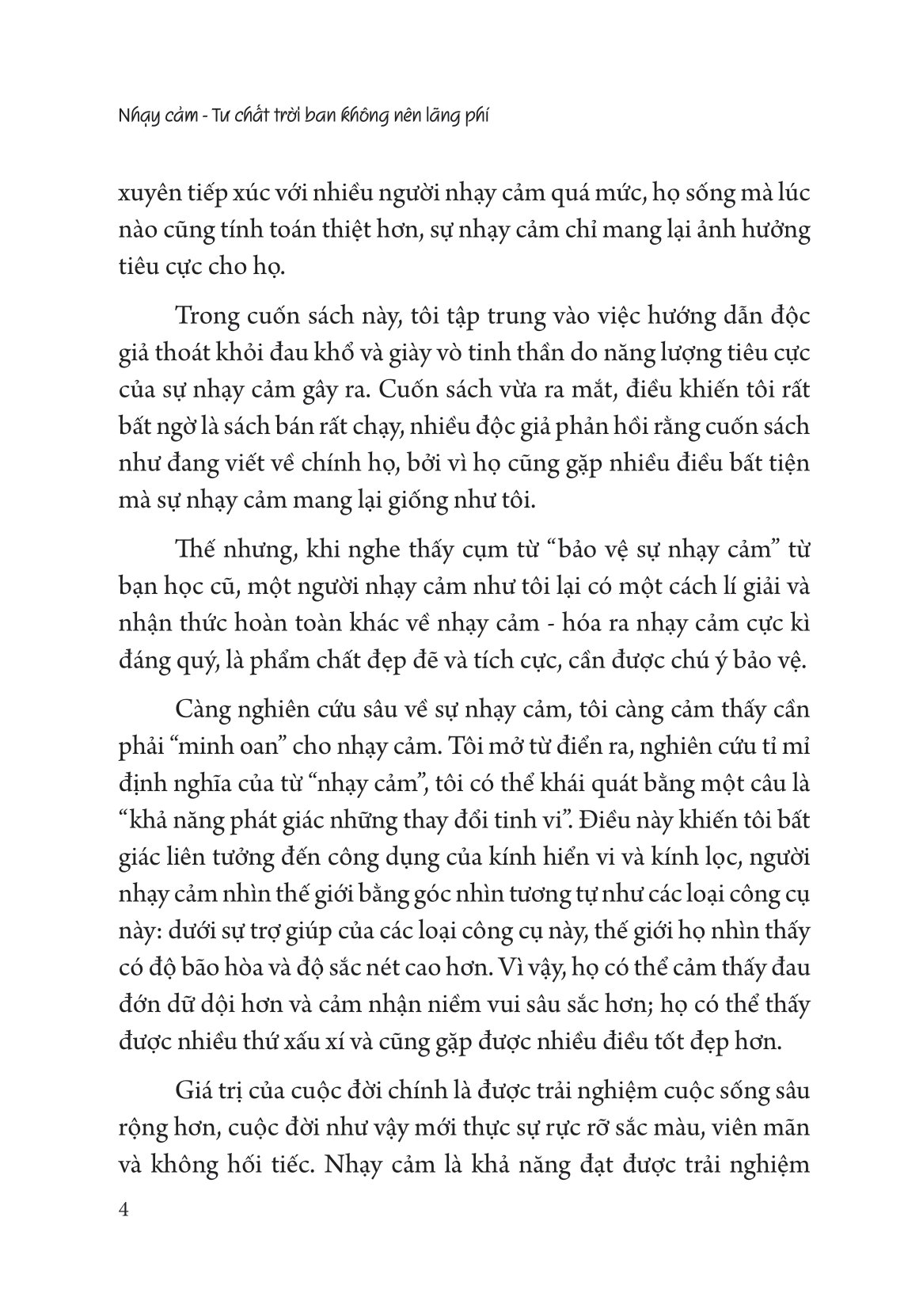 nhạy cảm - tư chất trời ban không nên lãng phí