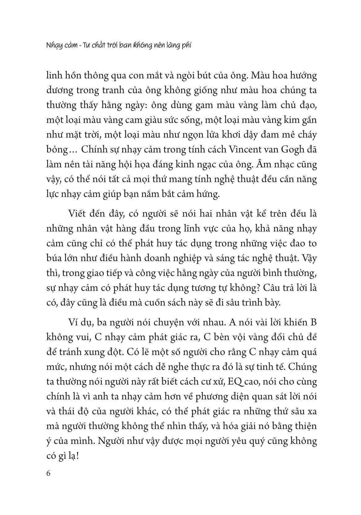 nhạy cảm - tư chất trời ban không nên lãng phí