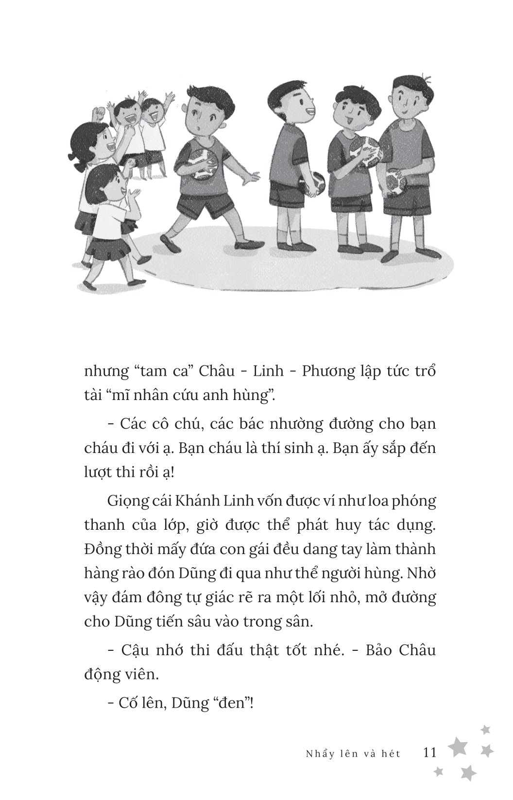 nhẩy lên và hét