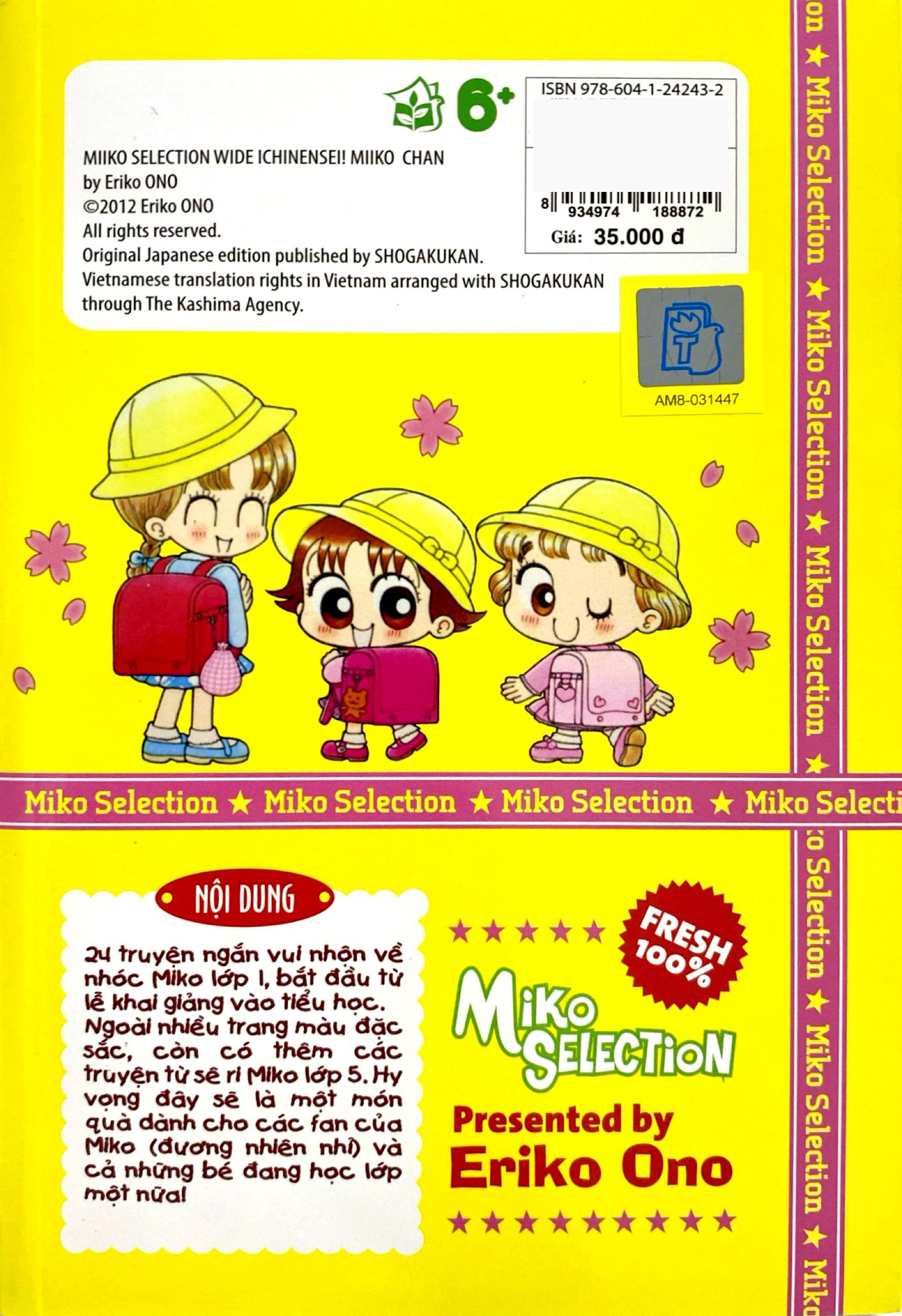 nhóc miko! cô bé nhí nhảnh - miko selection khổ rộng - nhóc tì lớp 1 miko (tái bản 2023)