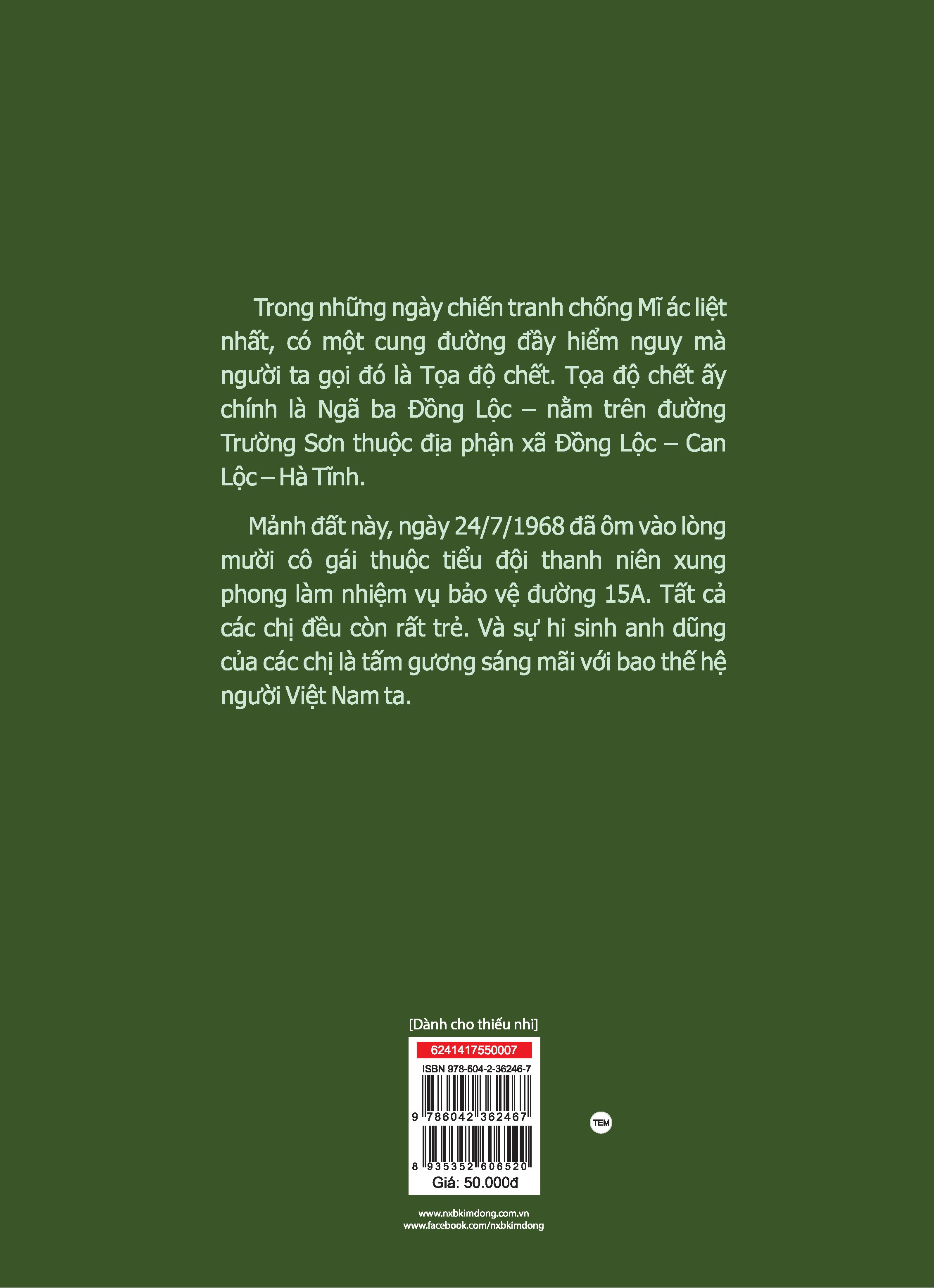 những anh hùng trẻ tuổi - chuyện kể về mười cô gái ngã ba đồng lộc (tái bản 2024)