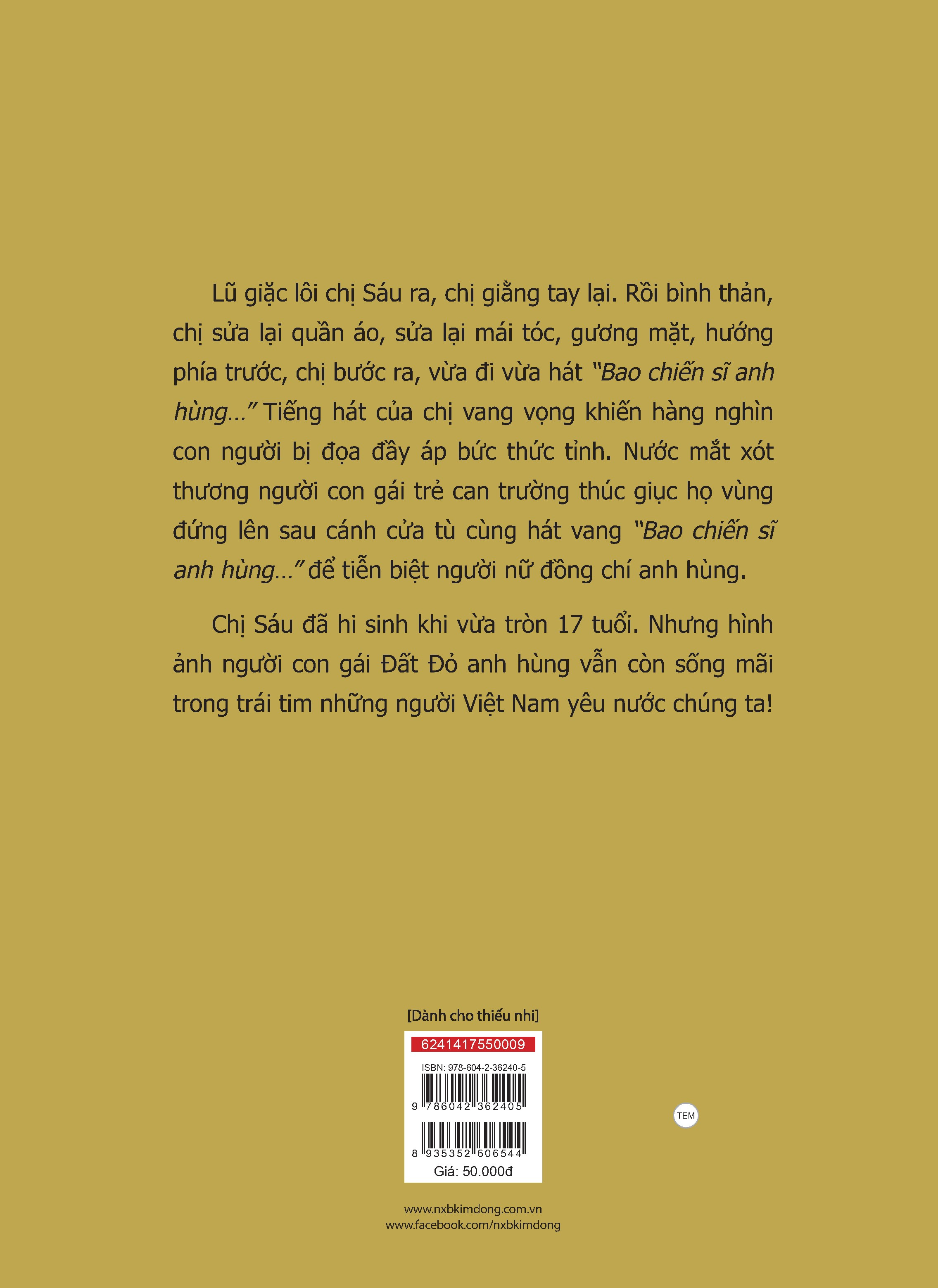 những anh hùng trẻ tuổi - võ thị sáu (tái bản 2024)