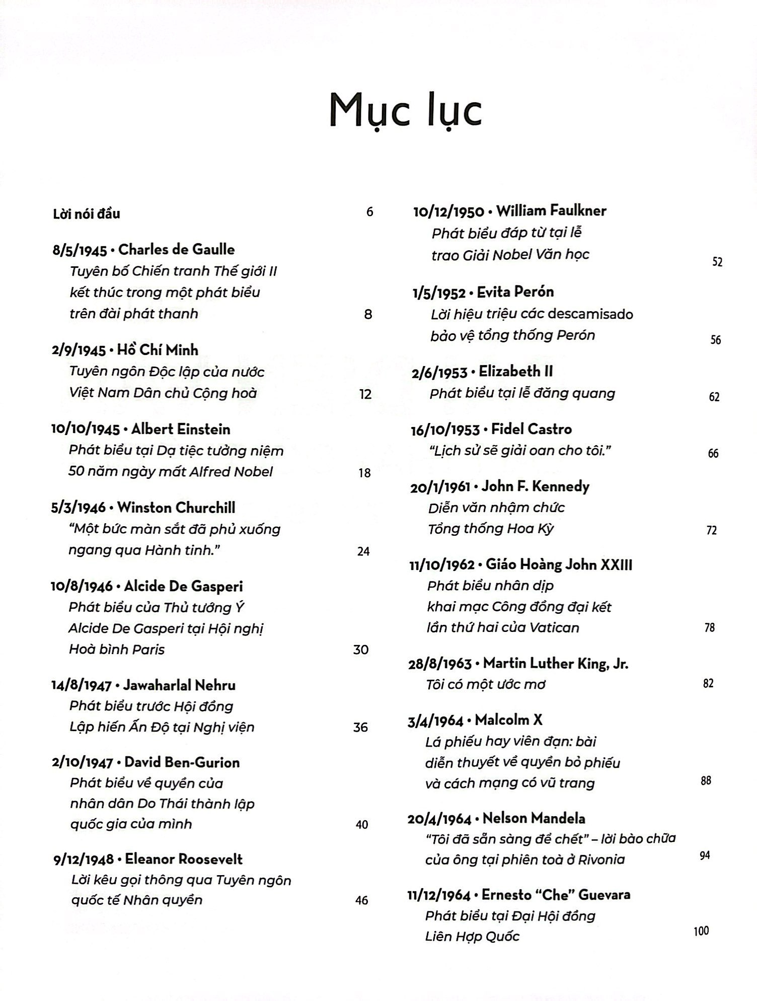những bài diễn văn làm thay đổi thế giới từ 1945 đến nay