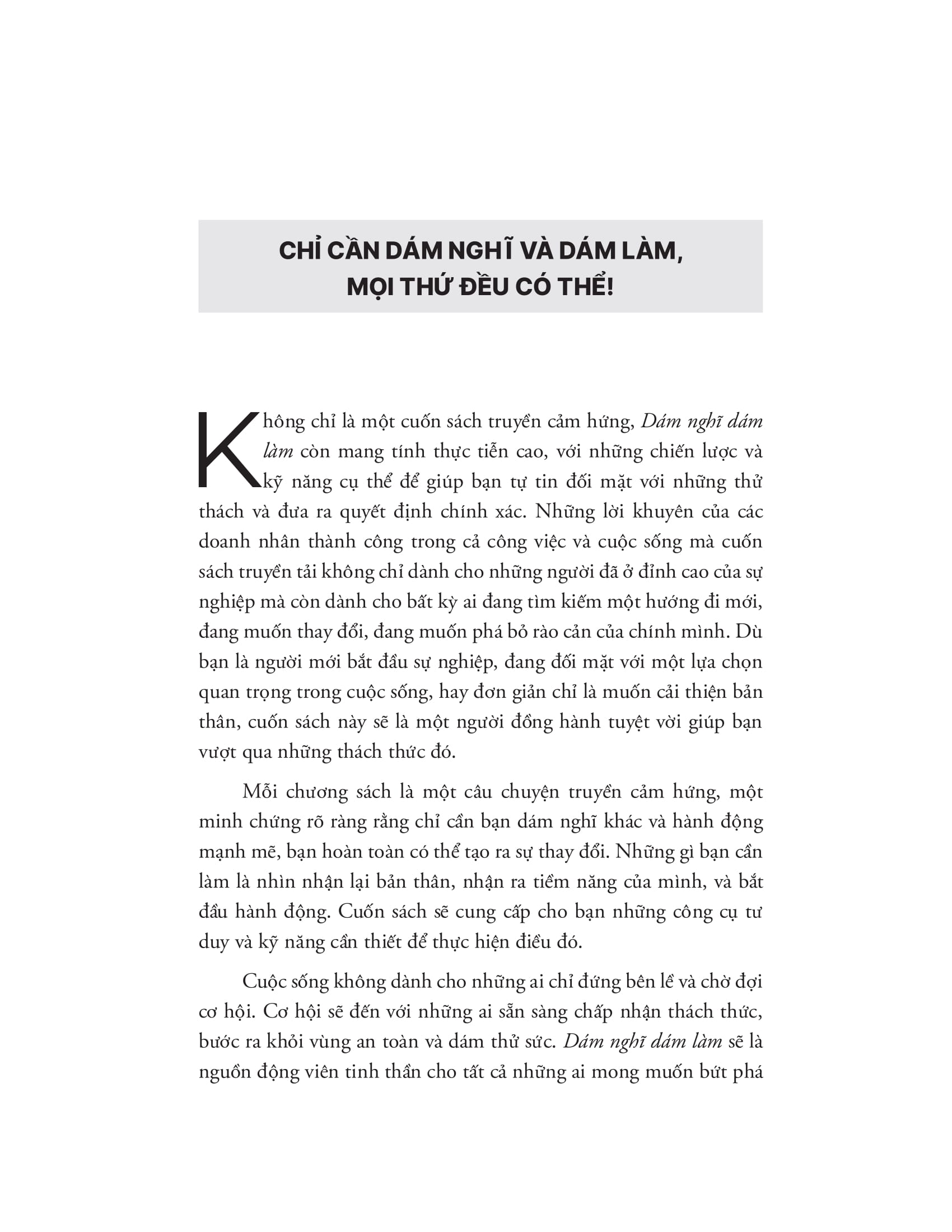 những bài học về nghĩ lớn, theo đuổi ước mơ và xây dựng cộng đồng - dám nghĩ dám làm