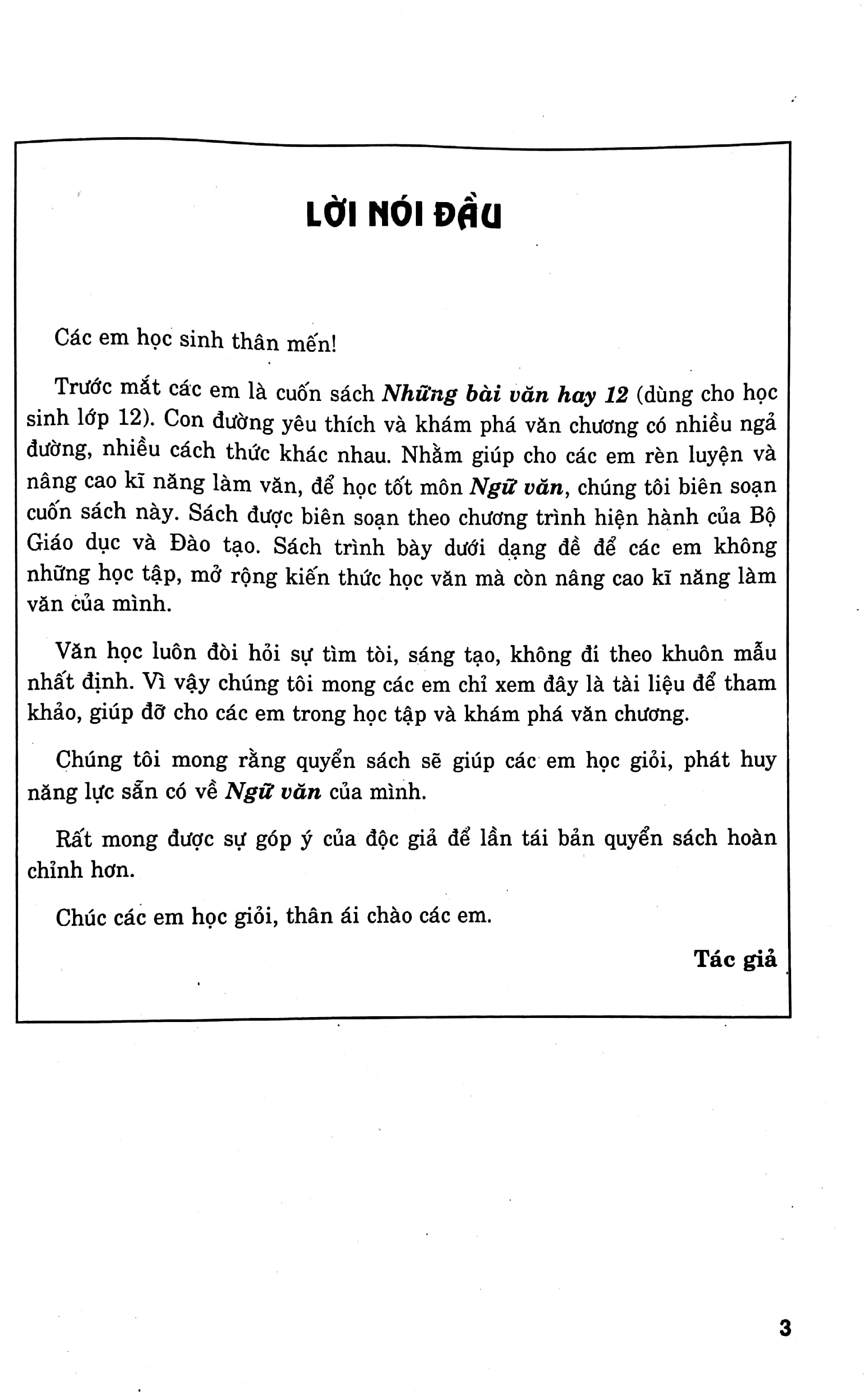 những bài làm văn hay 12