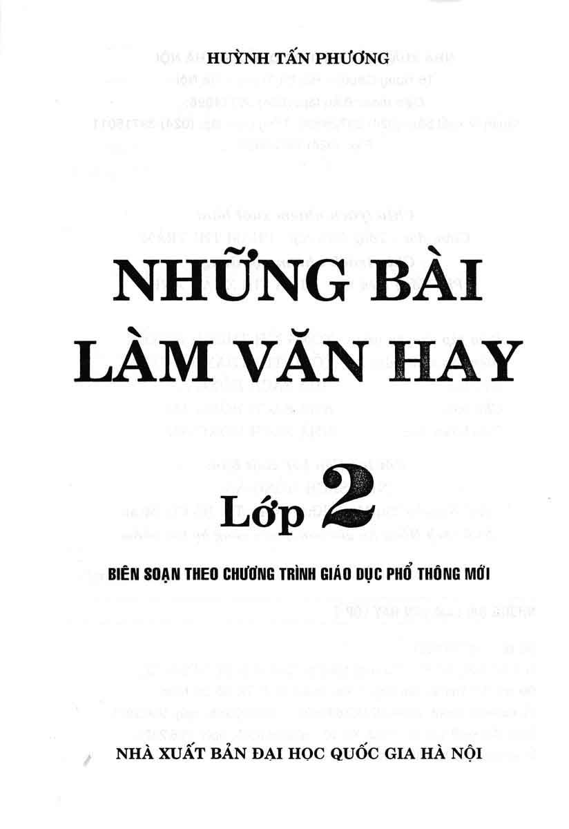 những bài làm văn hay 2 (biên soạn theo chương trình giáo dục phổ thông mới)