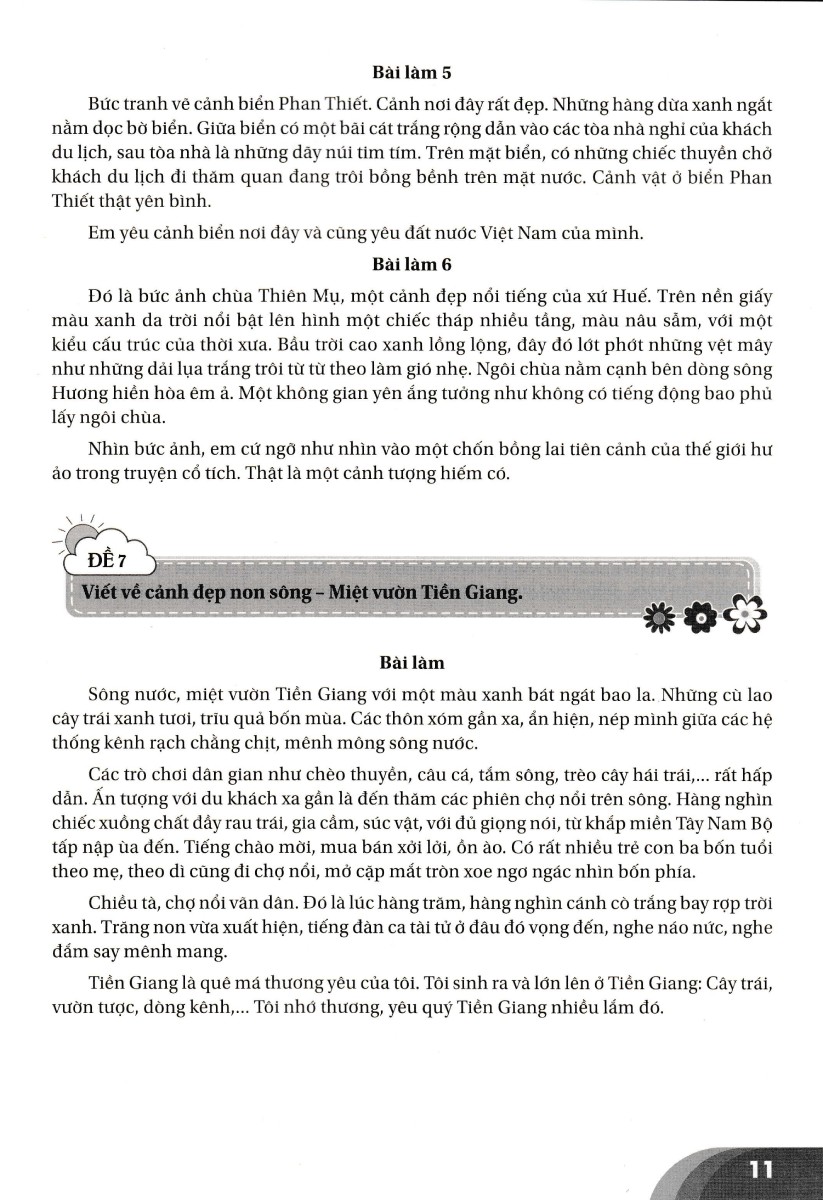 những bài làm văn mẫu 3 - tập 2 (cánh diều)