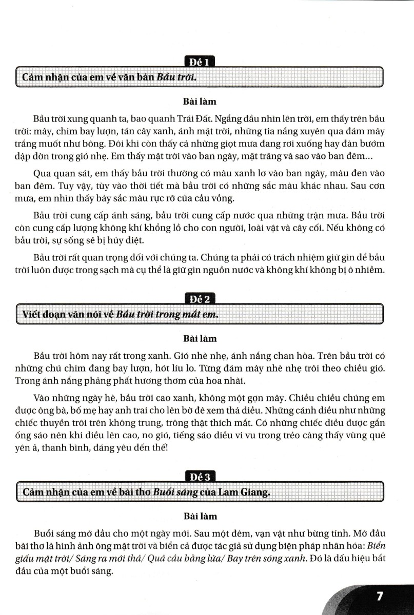 những bài làm văn mẫu 3 - tập 2 (kết nối)