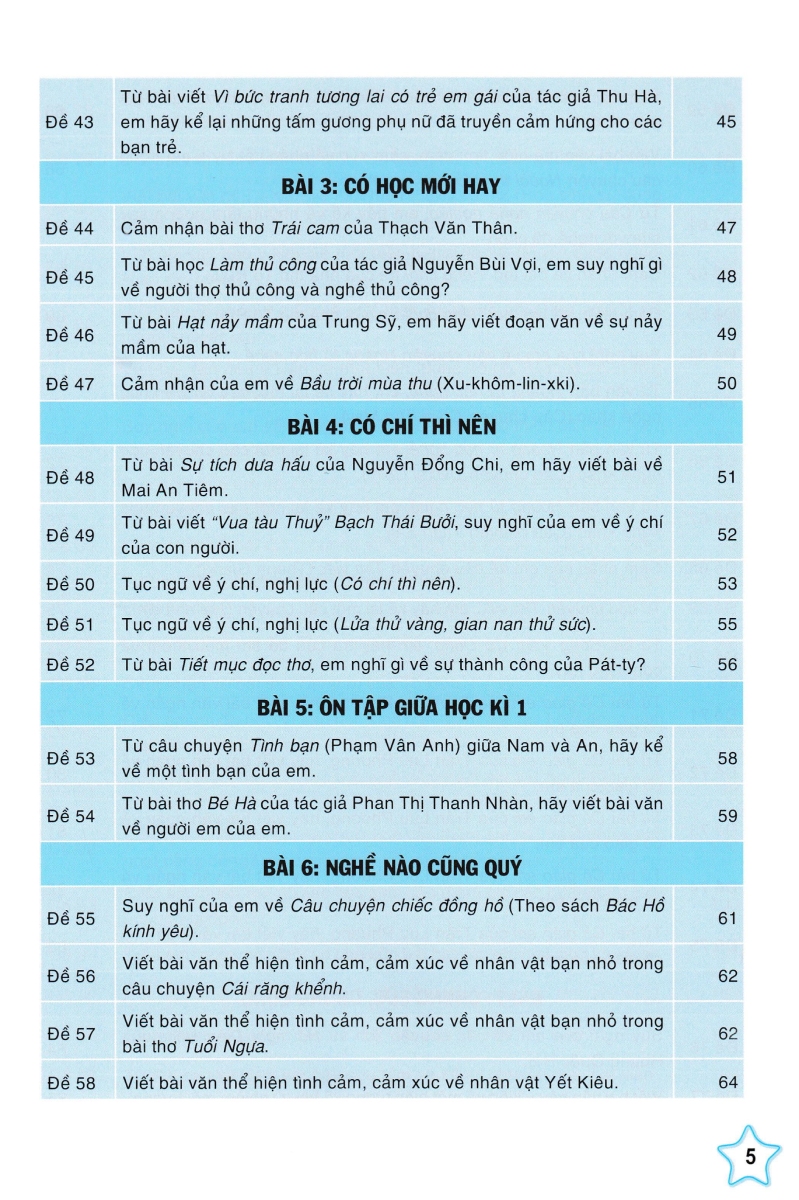 những bài làm văn mẫu 5 - tập 2 (cánh diều)