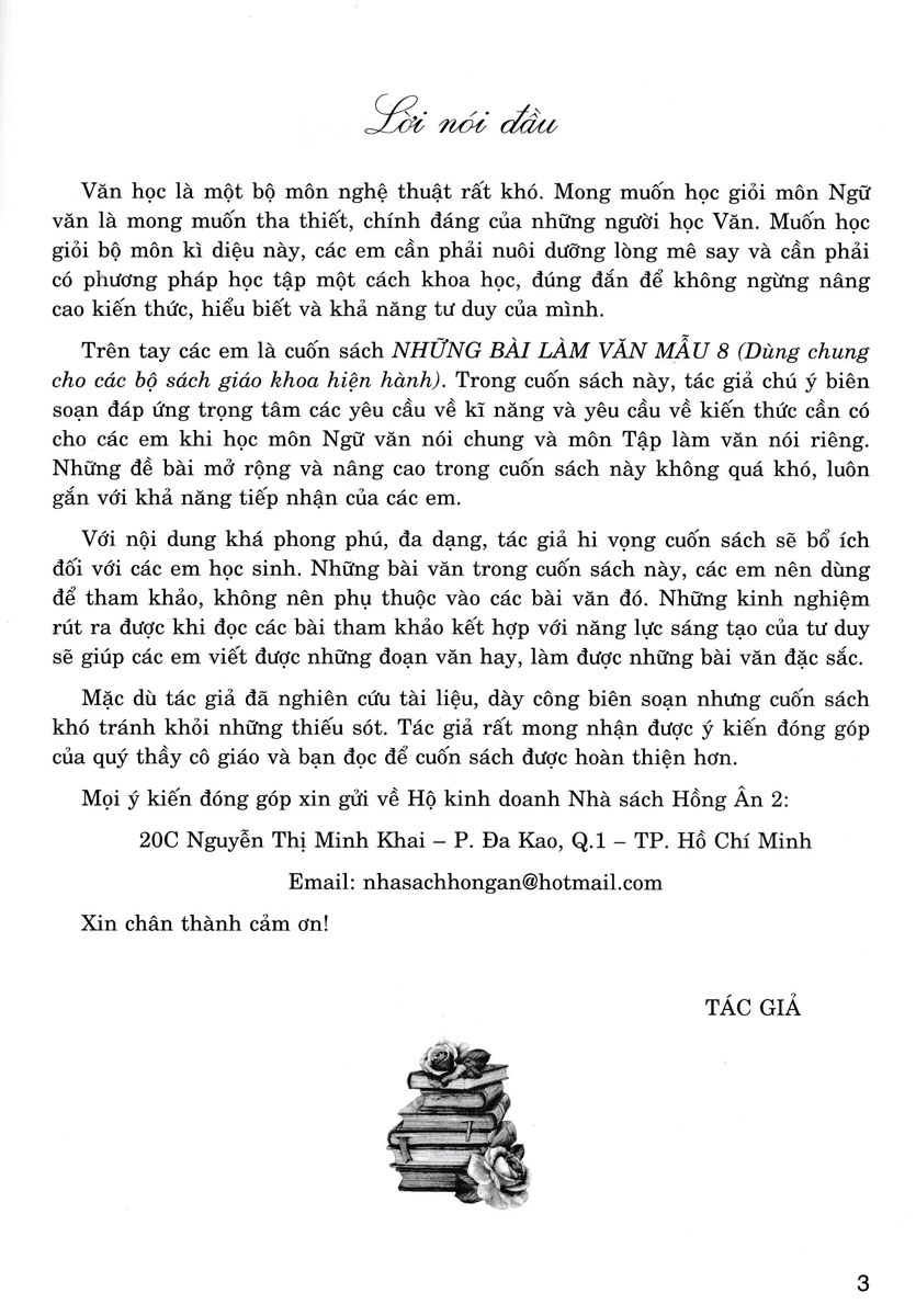 những bài làm văn mẫu 8 (dùng chung cho các bộ sgk hiện hành)