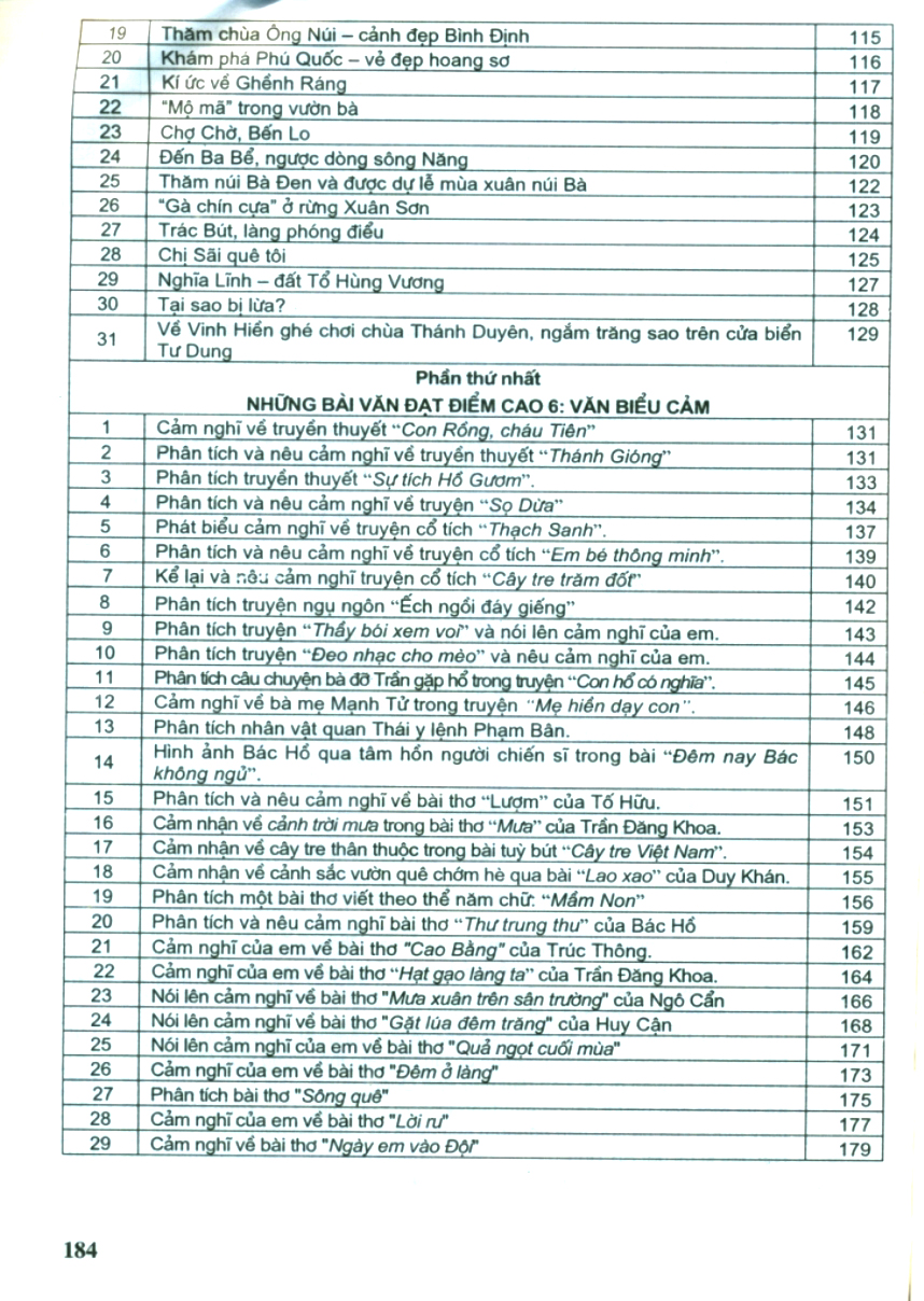 những bài văn đạt điểm cao của học sinh giỏi 6 (dùng chung cho các bộ sgk hiện hành)