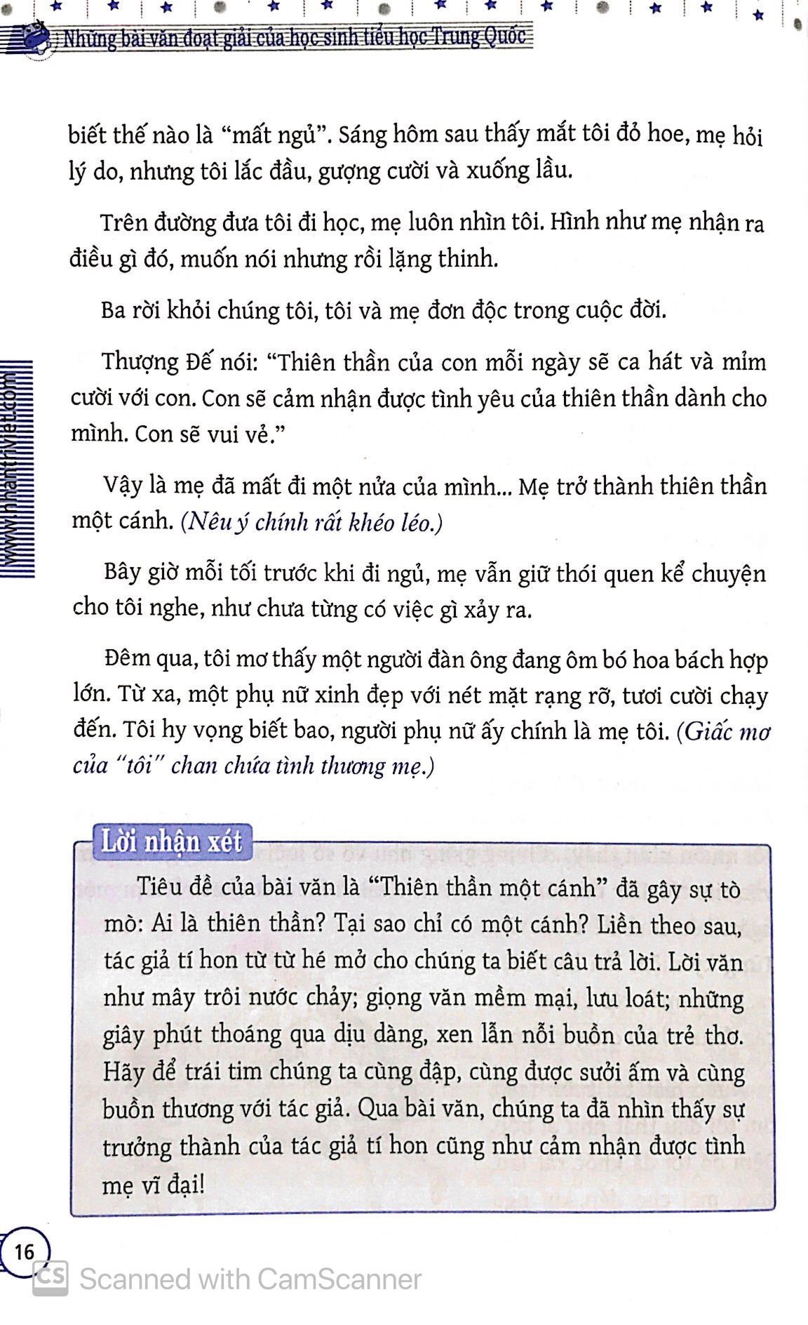 những bài văn đoạt giải của học sinh tiểu học trung quốc