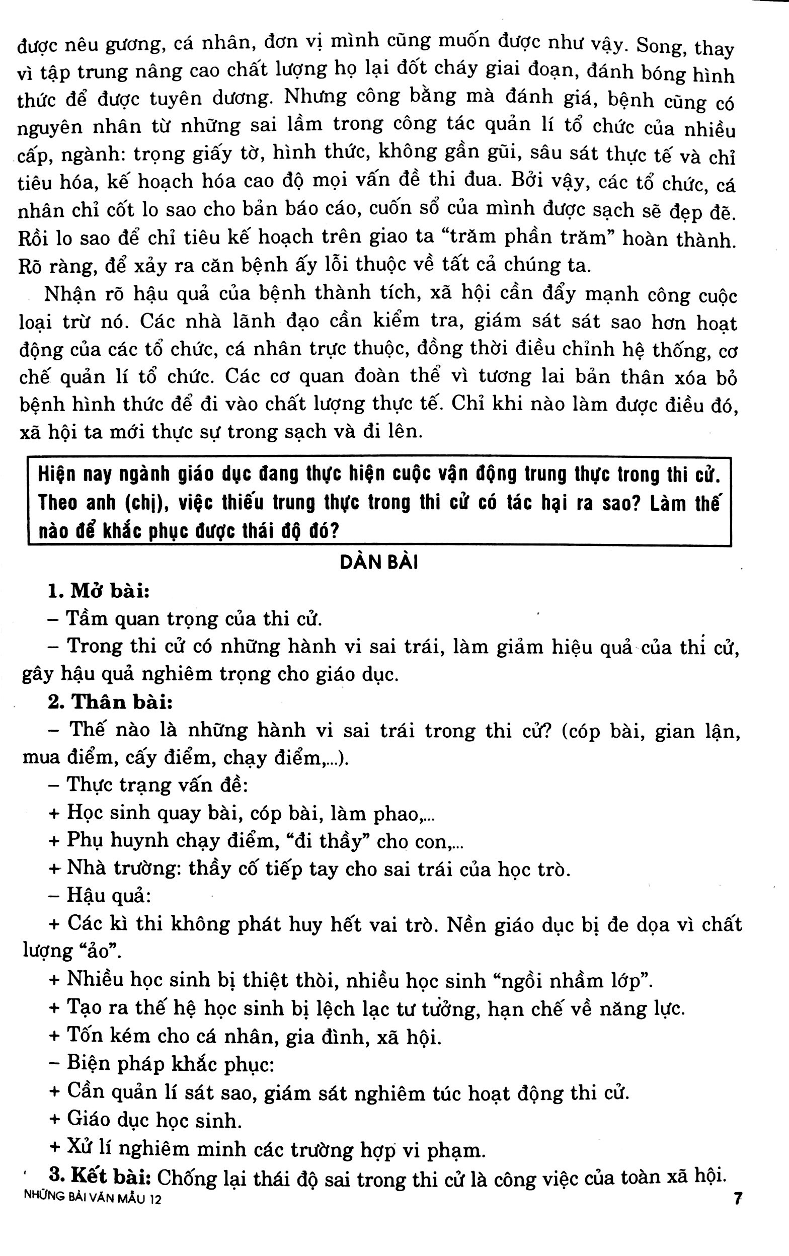 những bài văn mẫu 12