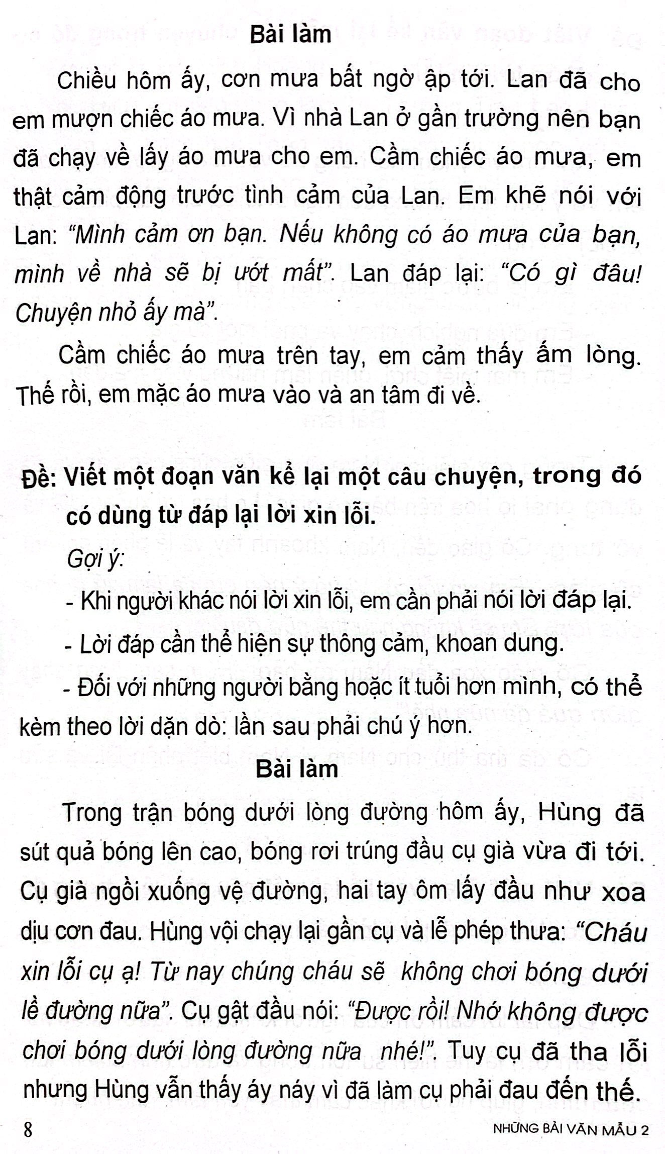 những bài văn mẫu 2 (theo chương trình giáo dục phổ thông mới)