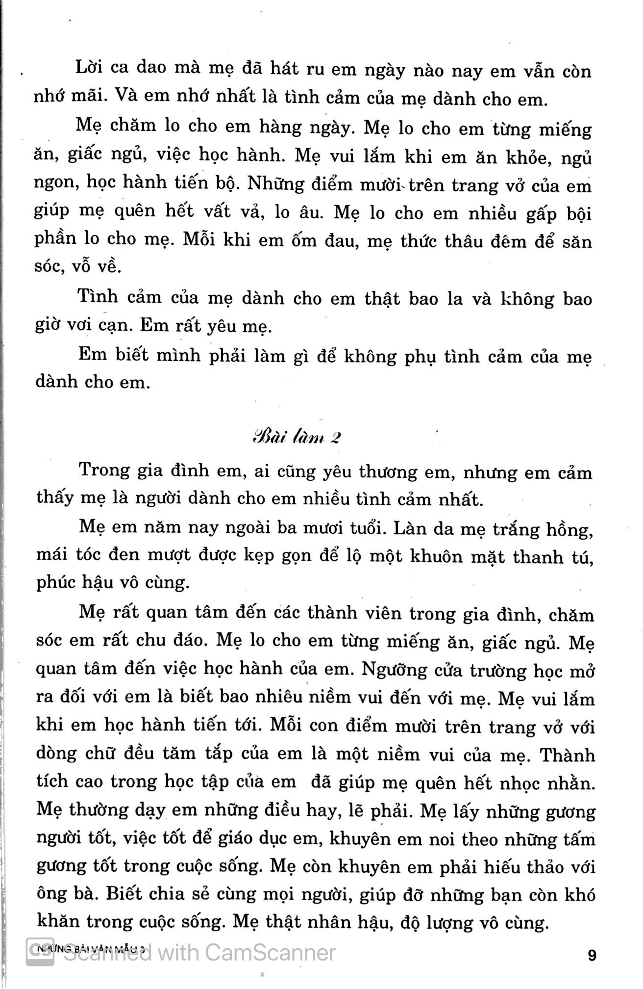 những bài văn mẫu 3