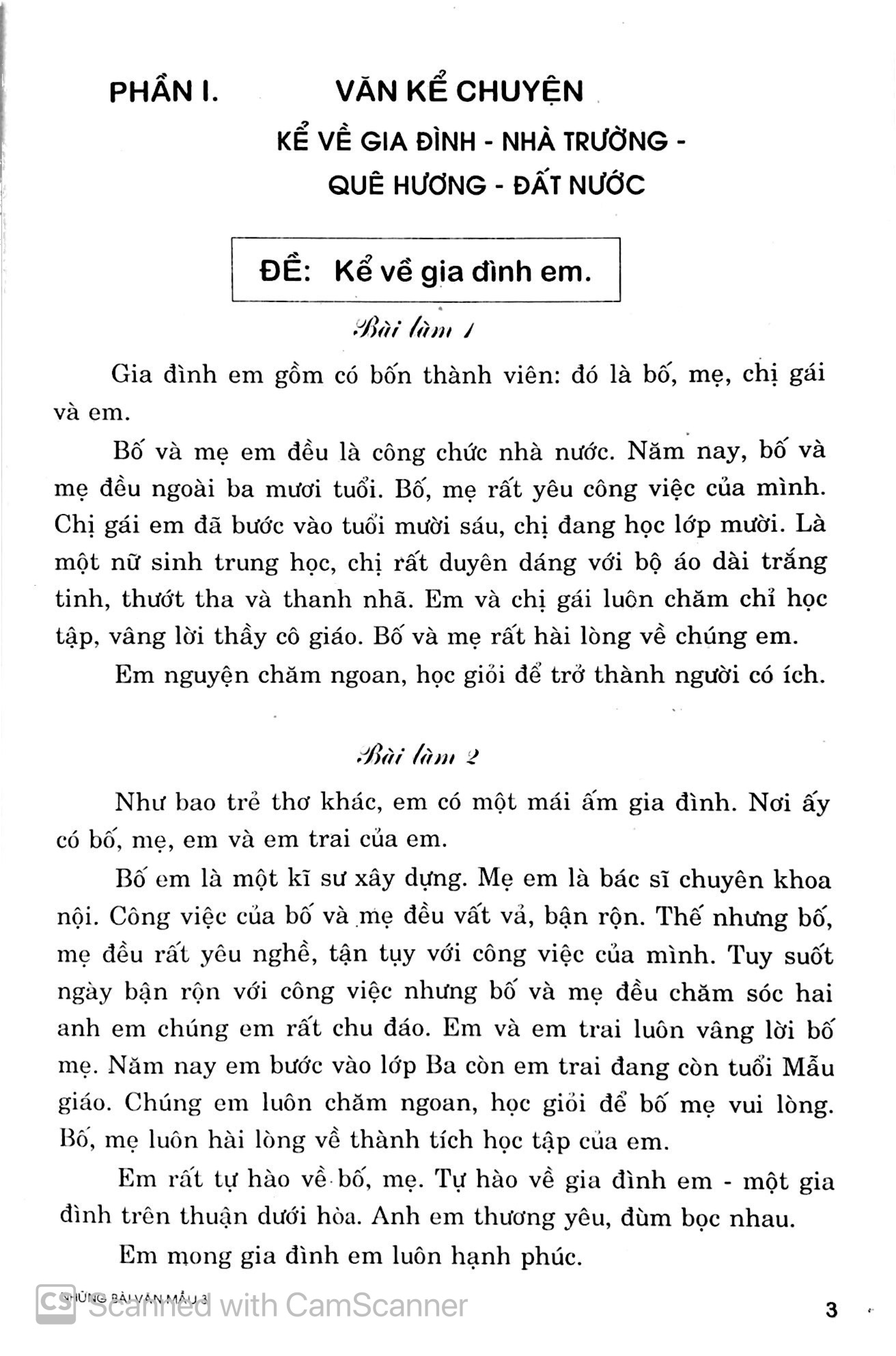 những bài văn mẫu 3