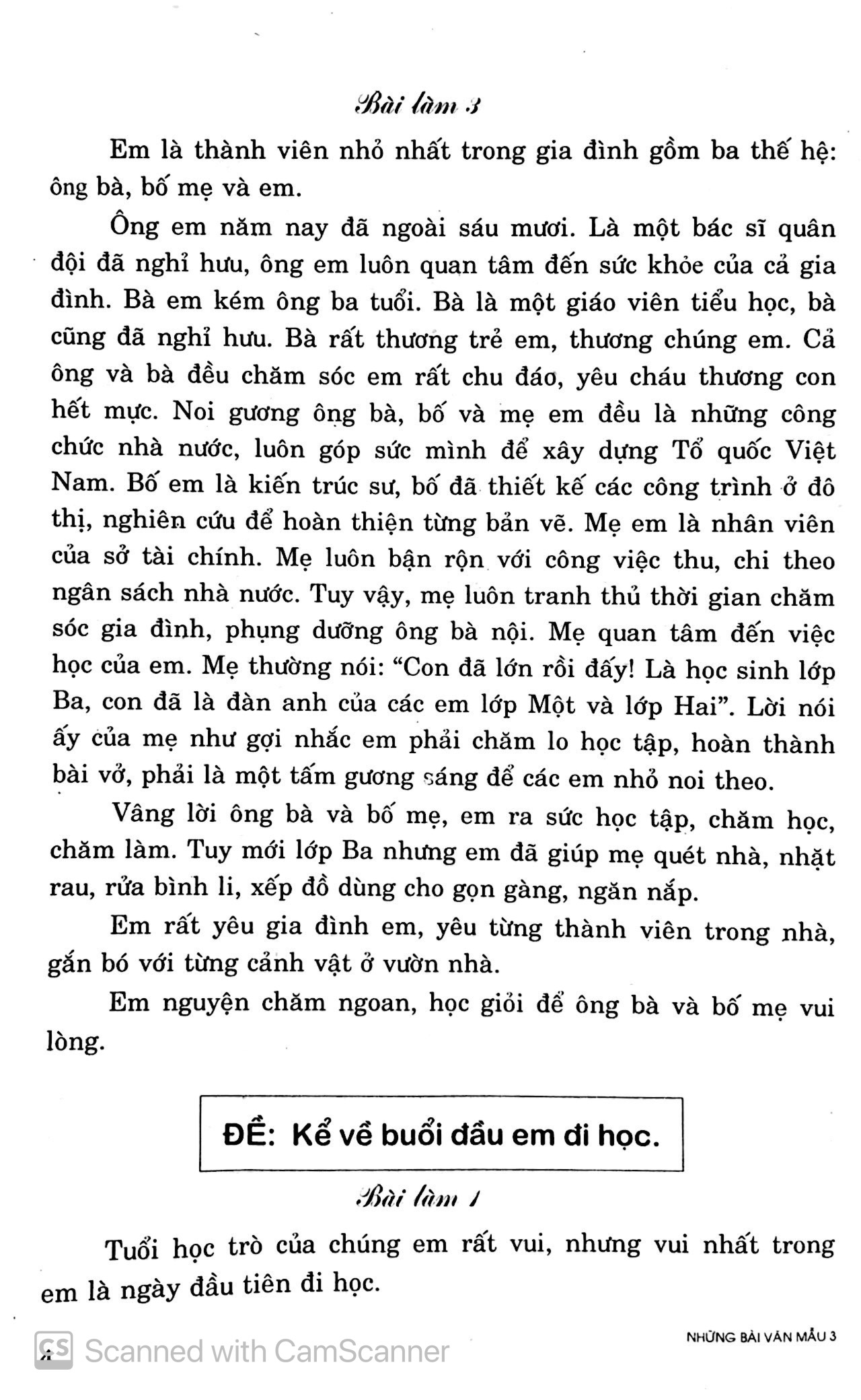 những bài văn mẫu 3