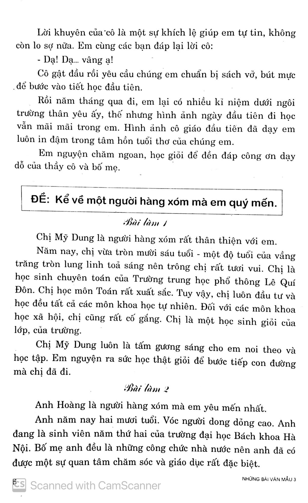 những bài văn mẫu 3