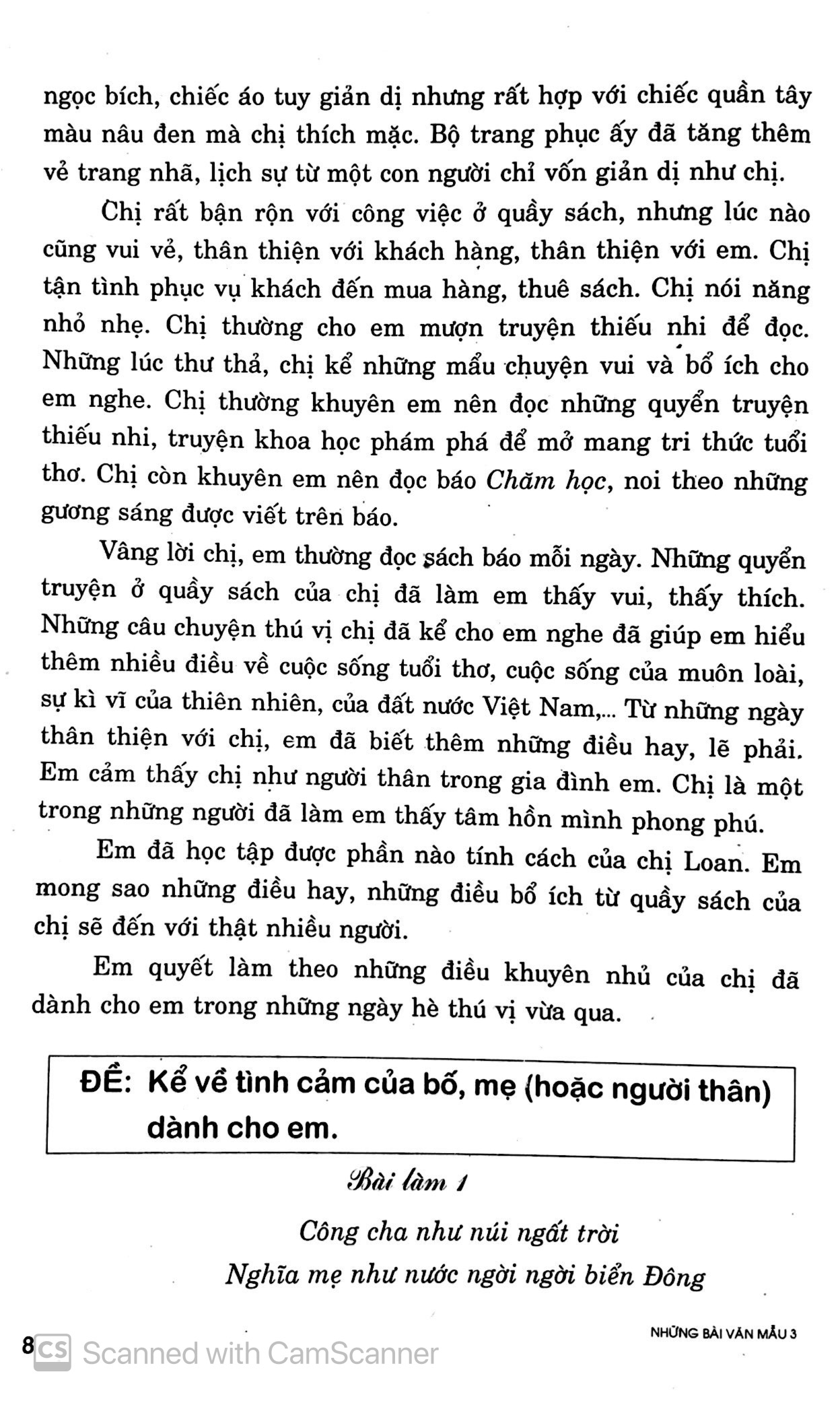 những bài văn mẫu 3