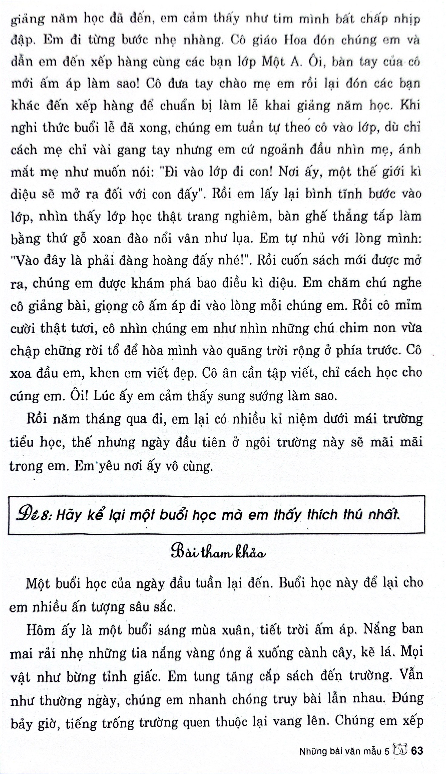 những bài văn mẫu 5 (theo chương trình gdpt mới)