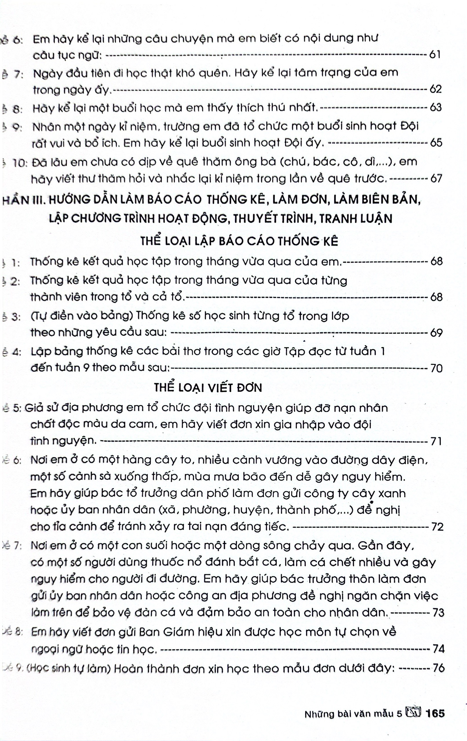 những bài văn mẫu 5 (theo chương trình gdpt mới)