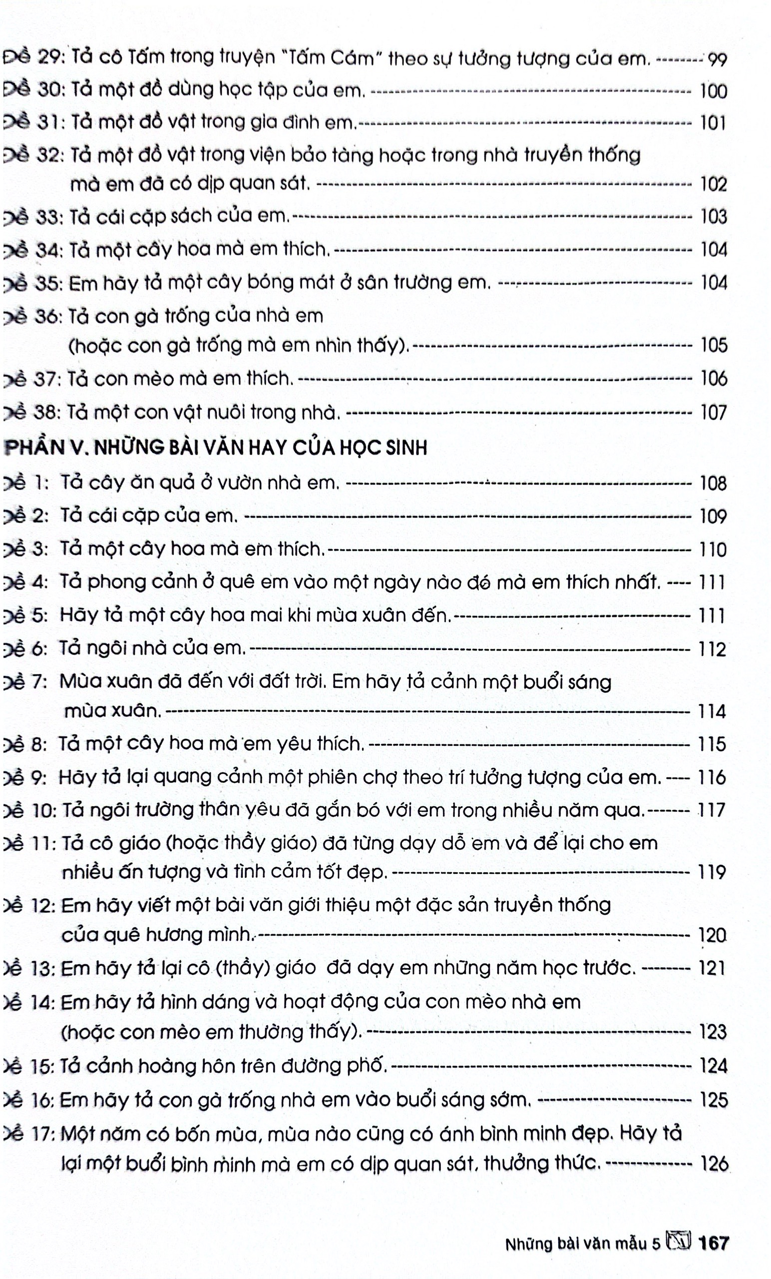 những bài văn mẫu 5 (theo chương trình gdpt mới)