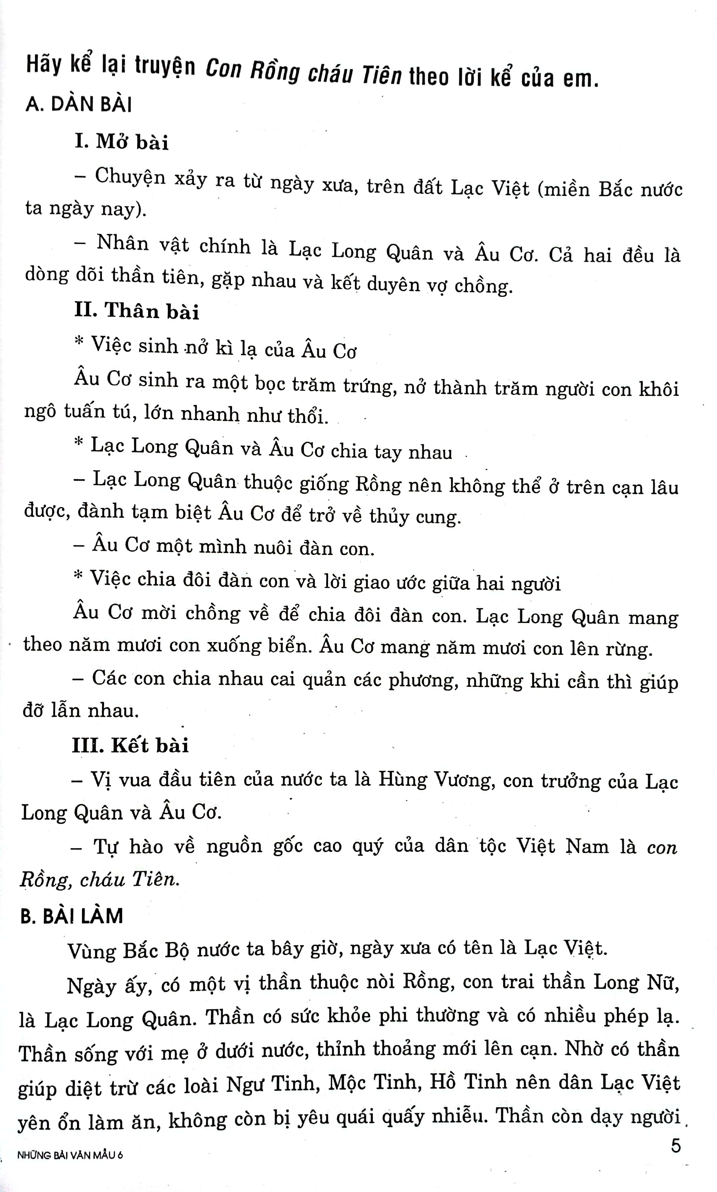 những bài văn mẫu 6 (theo chương trình gdpt mới)