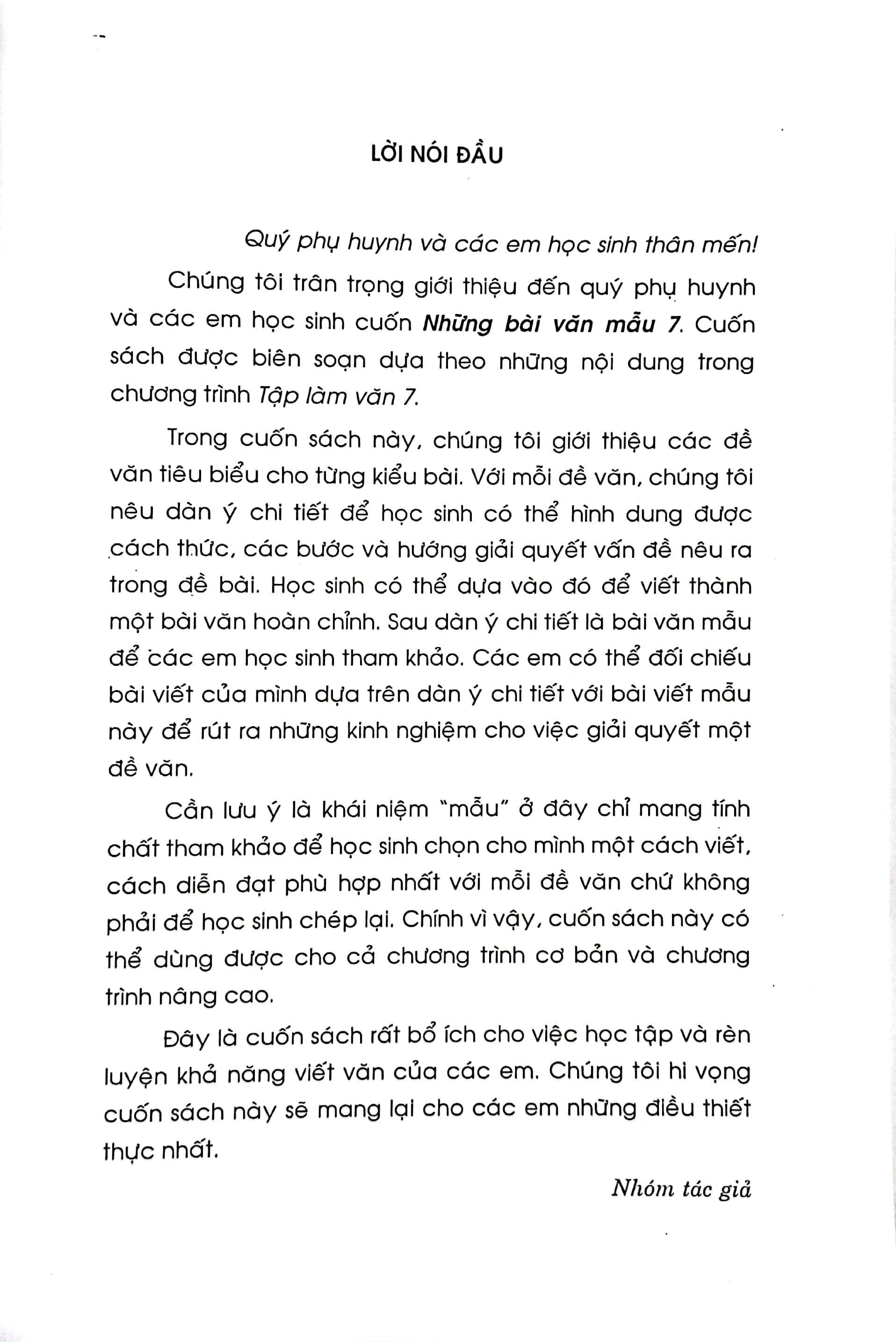 những bài văn mẫu 7