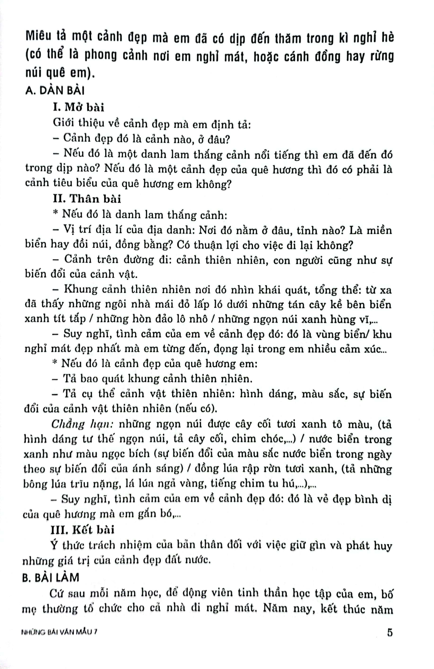 những bài văn mẫu 7